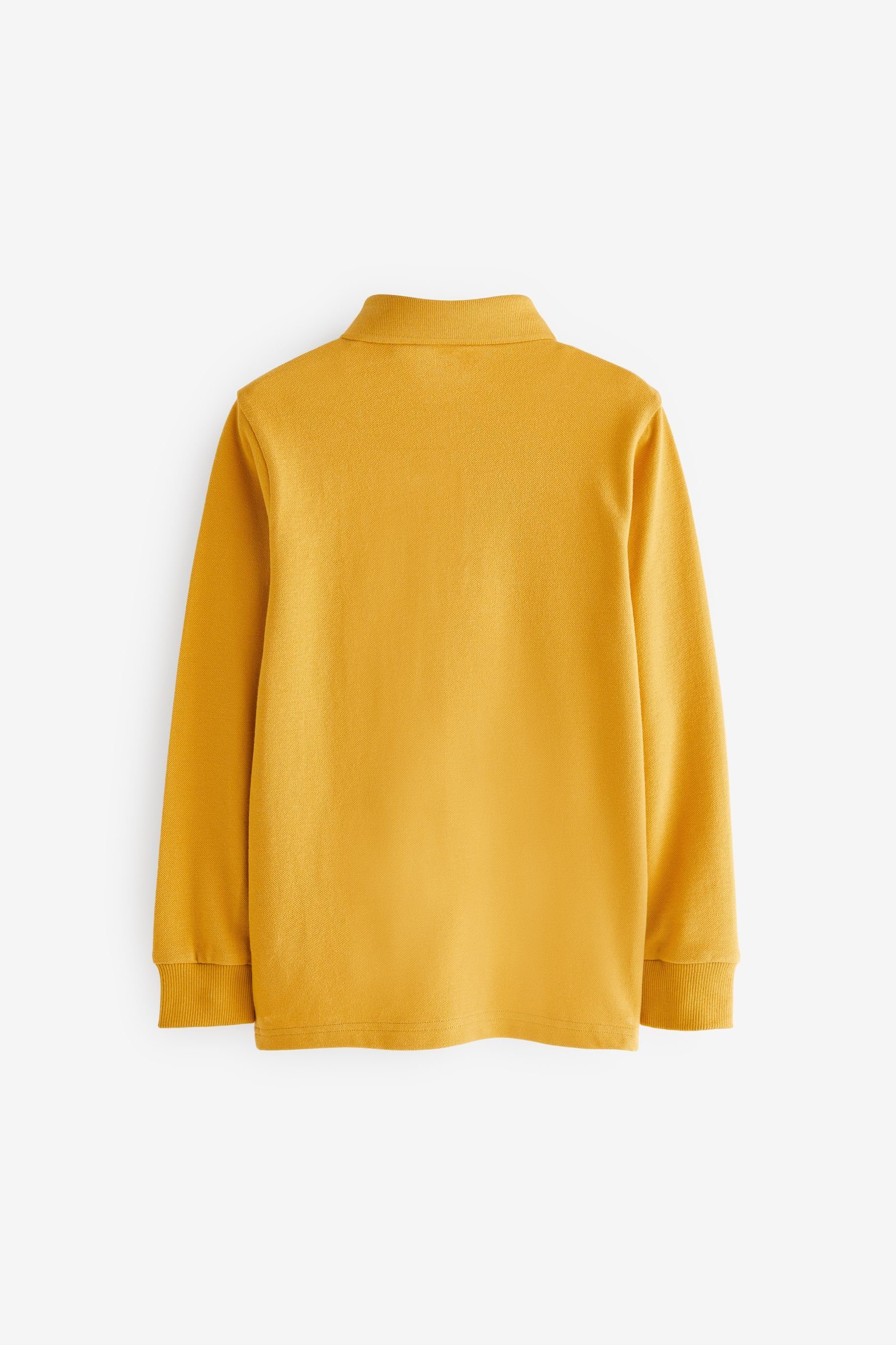 Next Langarm-Poloshirt (1-tlg) Polo-Shirt Ochre Langärmeliges Yellow