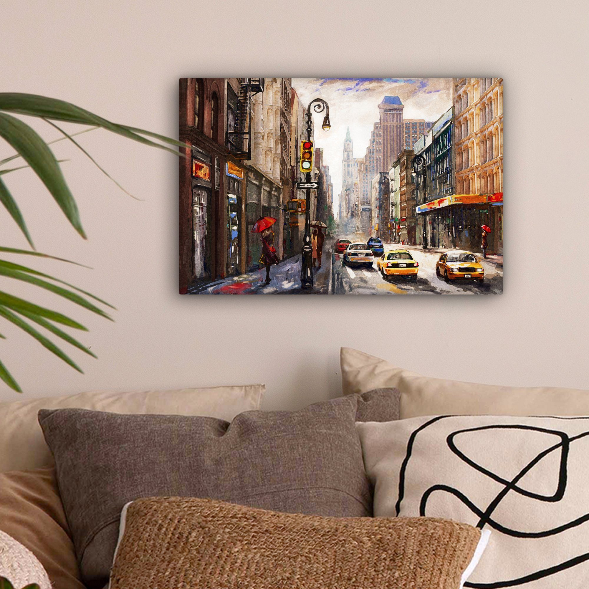 OneMillionCanvasses® Leinwandbild Kunstdrucke - Stadt - Auto - Öl, Fotodruc günstig online kaufen