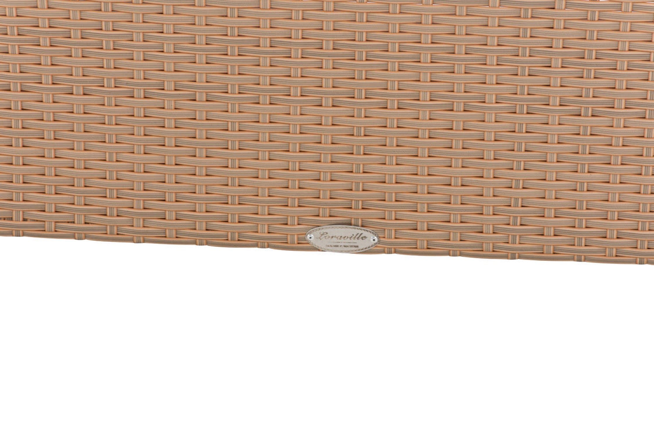 x mm Sofatisch x Tischplatte Outdoor TPFGarden Farbe: Terrasse 32cm Polyrattan, - 5 UV-beständigem Garten, Loungetisch sand Maße 1-St., Stabiler (Hochwertiger Balkon, Tico Loungetisch Garten- - Klarglas), für (BxLxH): - 60 aus 100 Gartentisch