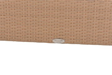 TPFGarden Gartentisch Tico - Loungetisch für Garten, Balkon, Terrasse (Hochwertiger Outdoor Sofatisch aus UV-beständigem Polyrattan, 1-St., Stabiler Garten- Loungetisch - Tischplatte 5 mm Klarglas), Maße (BxLxH): 60 x 100 x 32cm - Farbe: sand