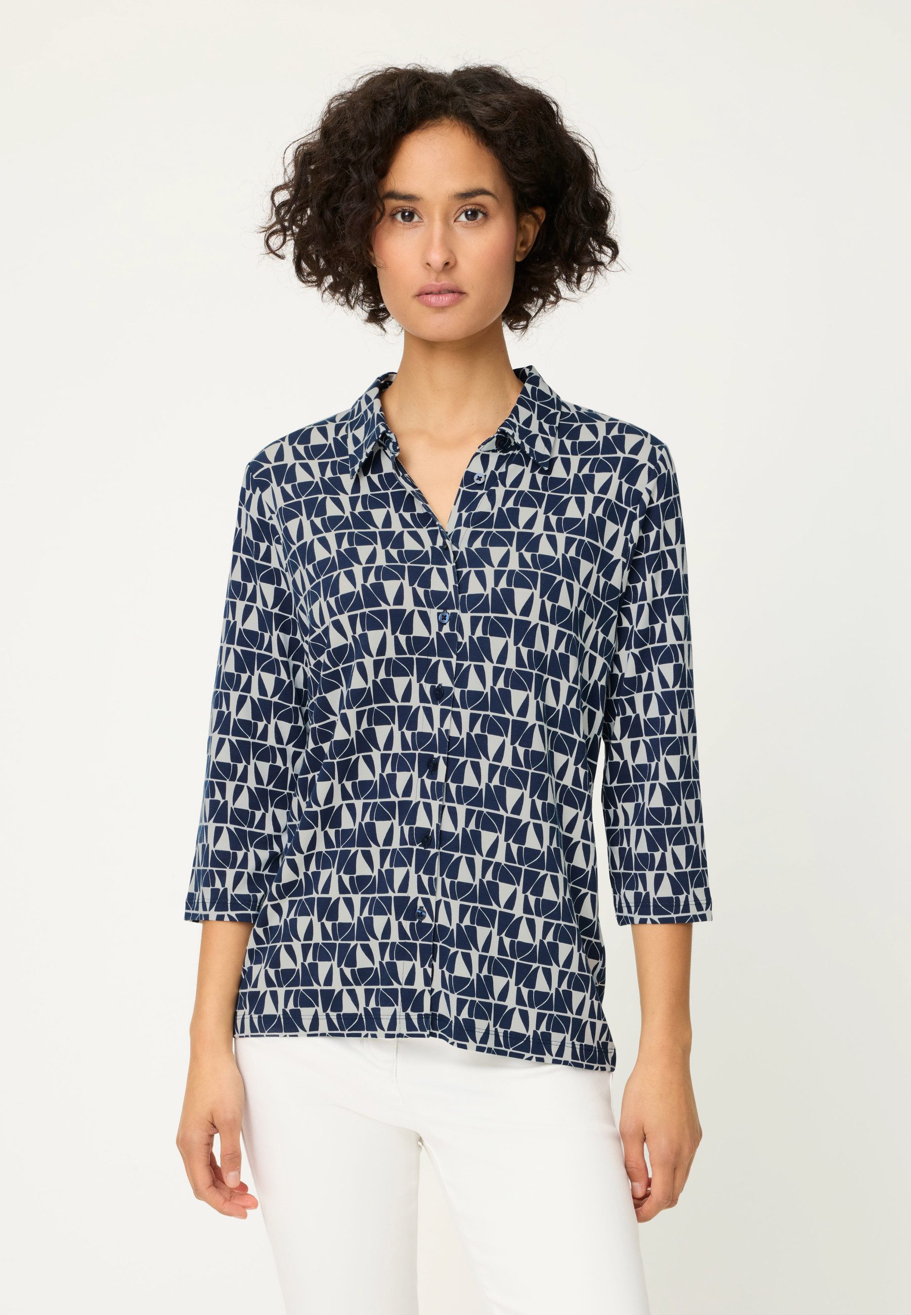 Olsen Hemdbluse mit Allover-Dessin
