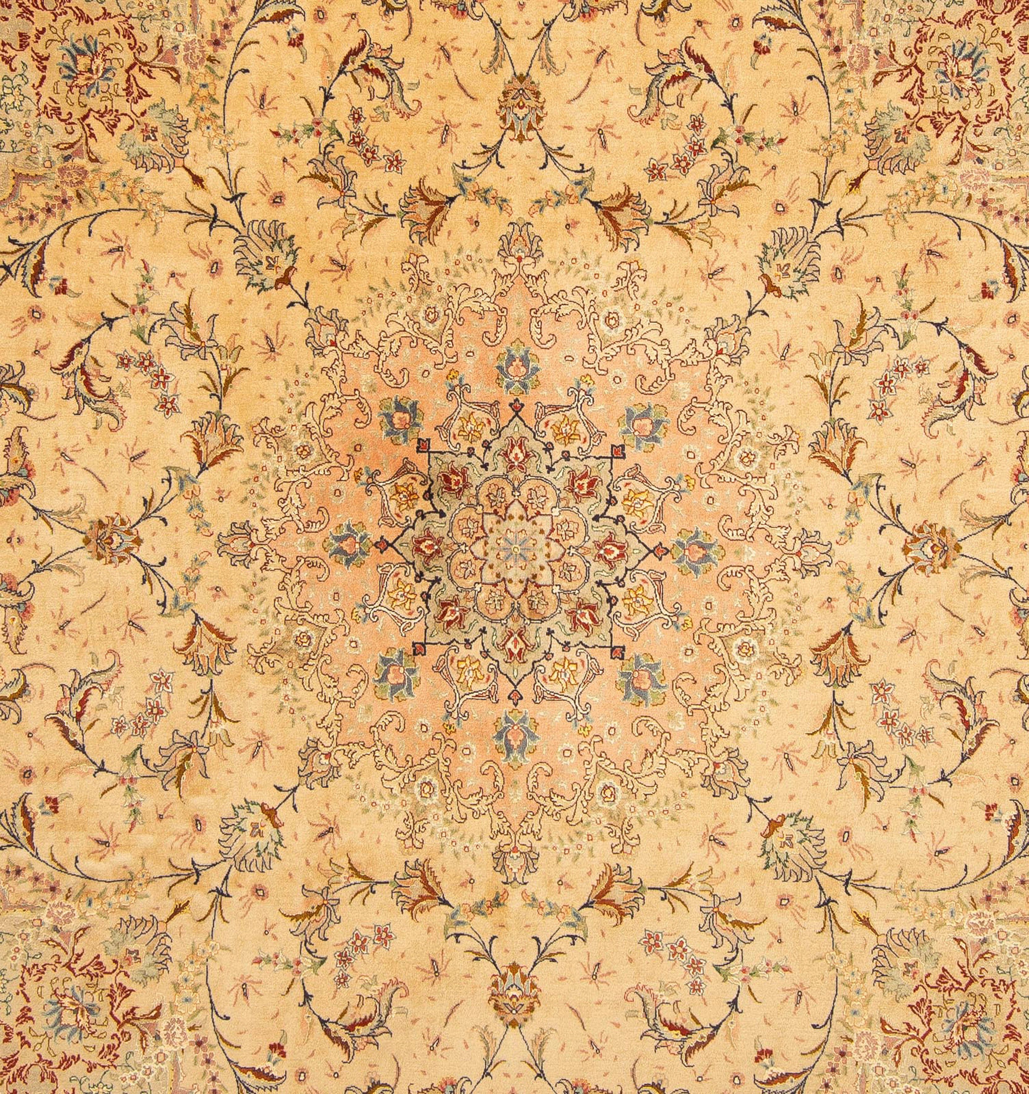 Orientteppich Perser - Täbriz Zertifikat mit Wohnzimmer, Einzelstück - mm, - - morgenland, 243 cm rechteckig, 7 beige, Handgeknüpft, 261 x Royal Höhe