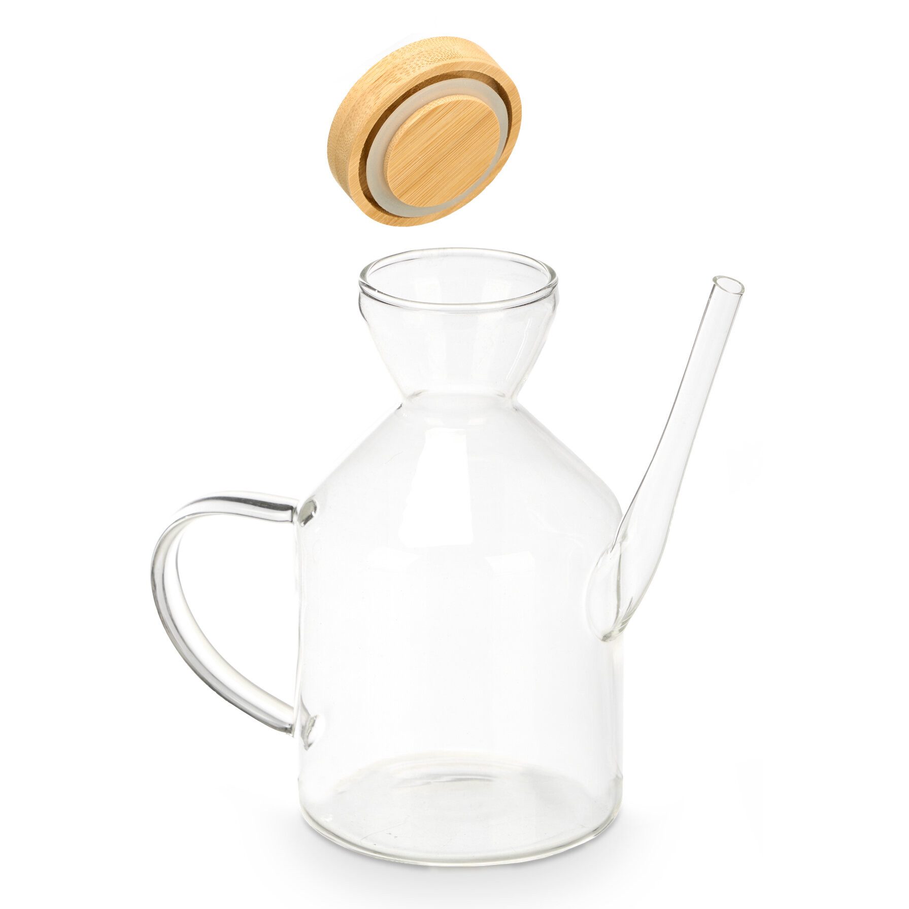 Vivalto Vorratsglas Ölflasche INTRA mit Bambusdeckel, 600 ml, Glas, (einzeln, einzeln)