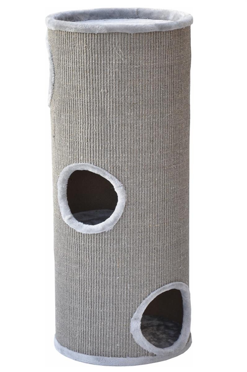 nanook Kratzbaum Kratztonne Condo - mit Spielball - rundum Sisalgeflecht M 100 cm grau