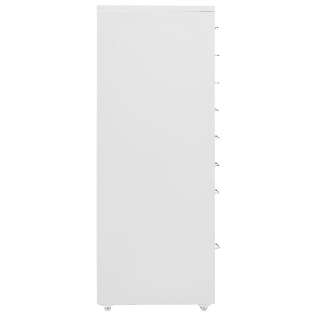 Grau cm Aktenschrank furnicato mit Rollen 28x41x109 Metall