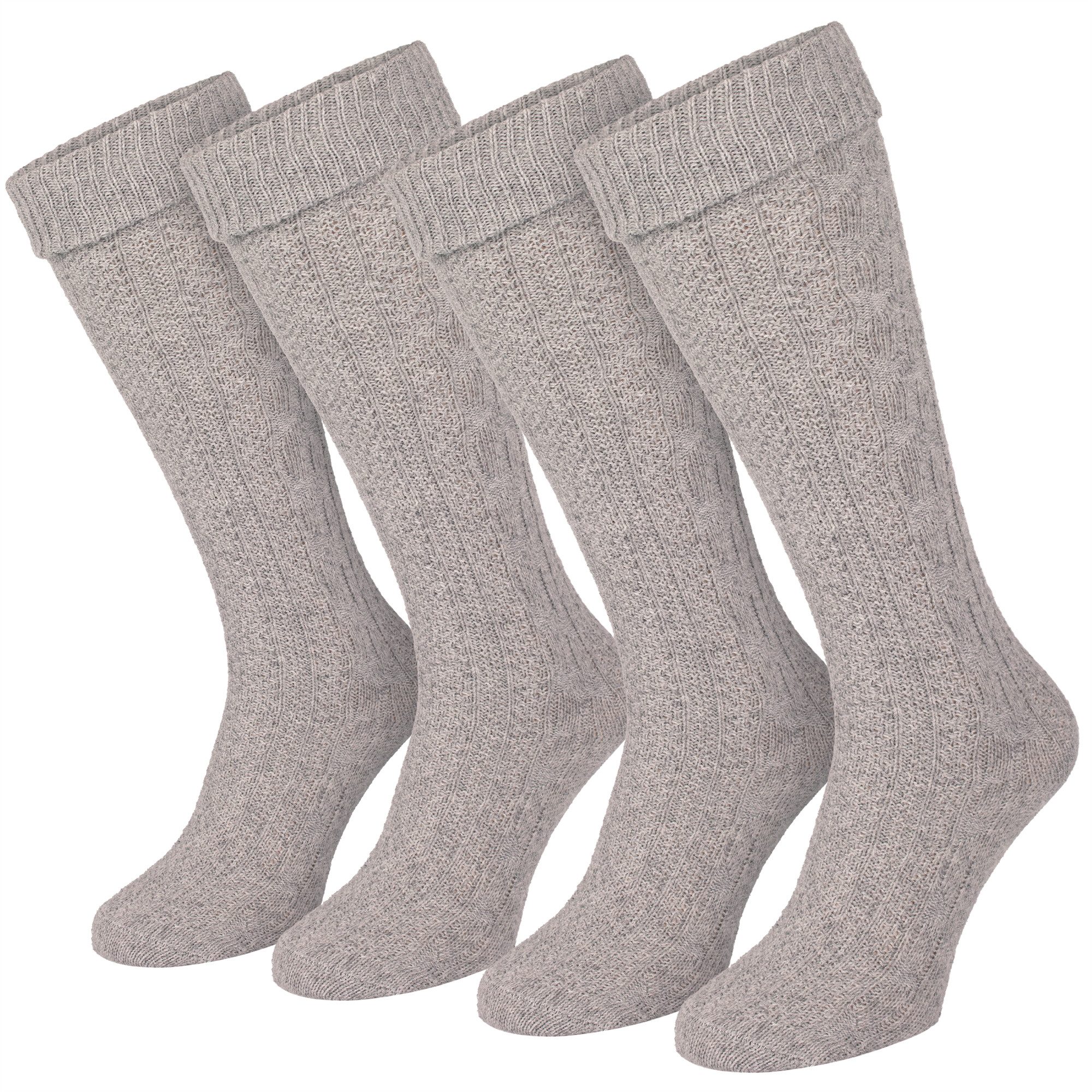 Black Snake Trachtensocken Trachten Kniestrümpfe 2 Paar mit Zopfmuster Baumwolle (Socken-Set, 2-Paar, 2 Paar Trachten Kniestrümpfe mit Zopfmuster)