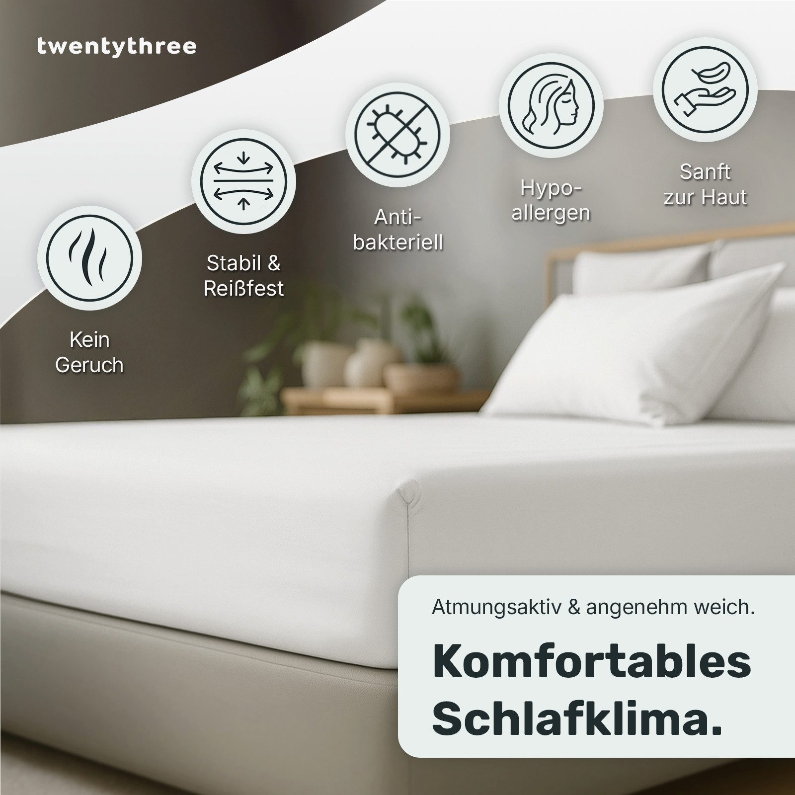 twenty:three® Bettlaken Lyocell Spannbettlaken Pure White, günstig online kaufen