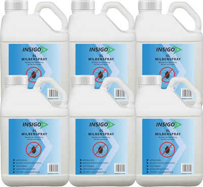INSIGO Insektenspray Anti Milben-Spray Milben-Mittel Ungezieferspray, 30 l, auf Wasserbasis, geruchsarm, brennt / ätzt nicht, mit Langzeitwirkung
