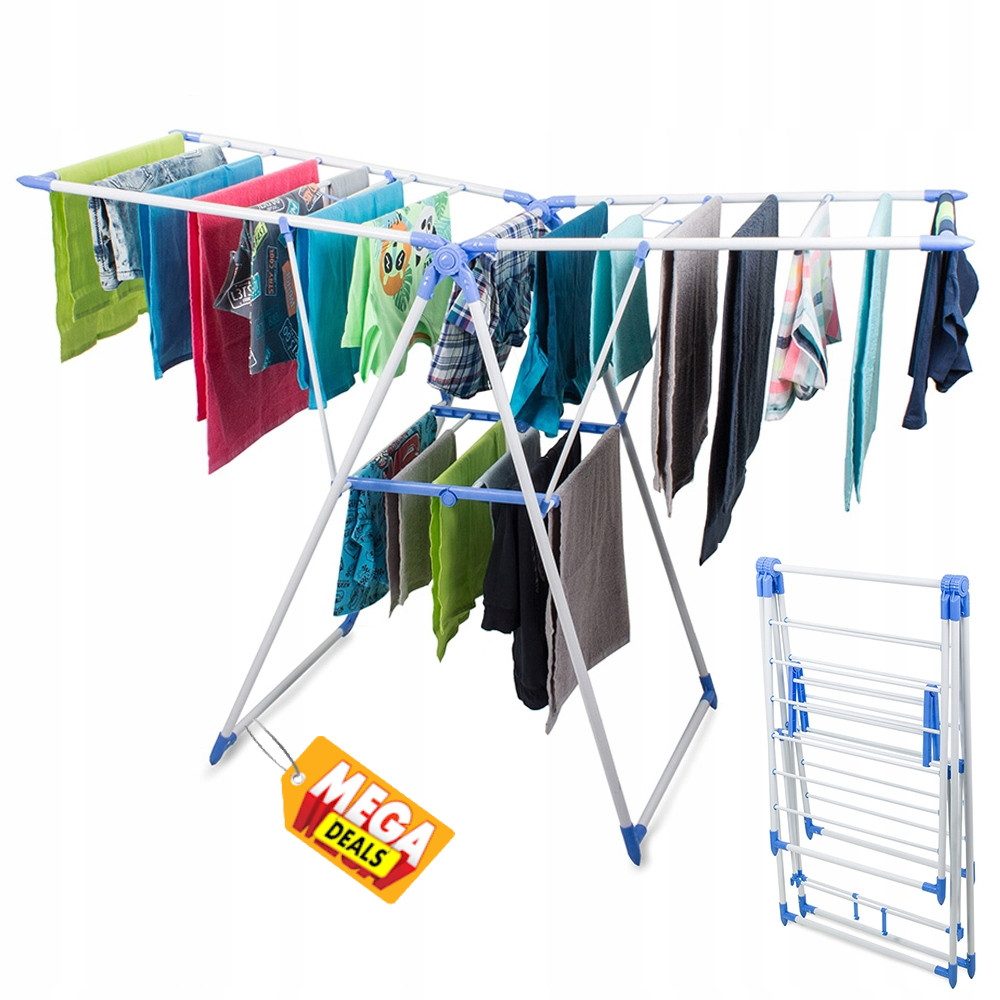 MEGADEALS Wäscheständer Wäscheständer Kleiderbügel 2 Ebenen günstig online kaufen
