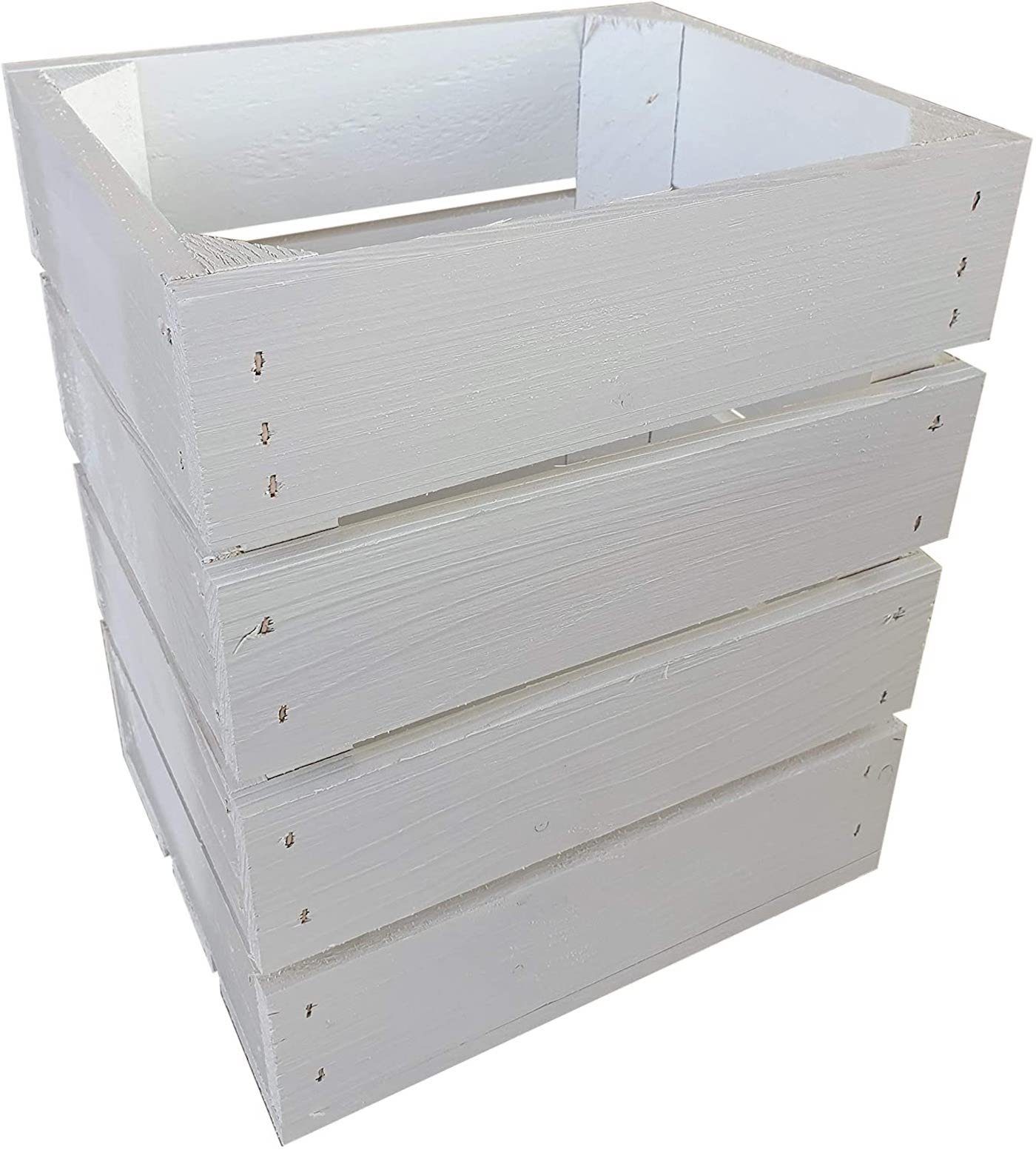 sunnypillow Holzkiste Holzkisten in vielen Farben zur Auswahl, Einzelkiste 25x20x30cm Weiß