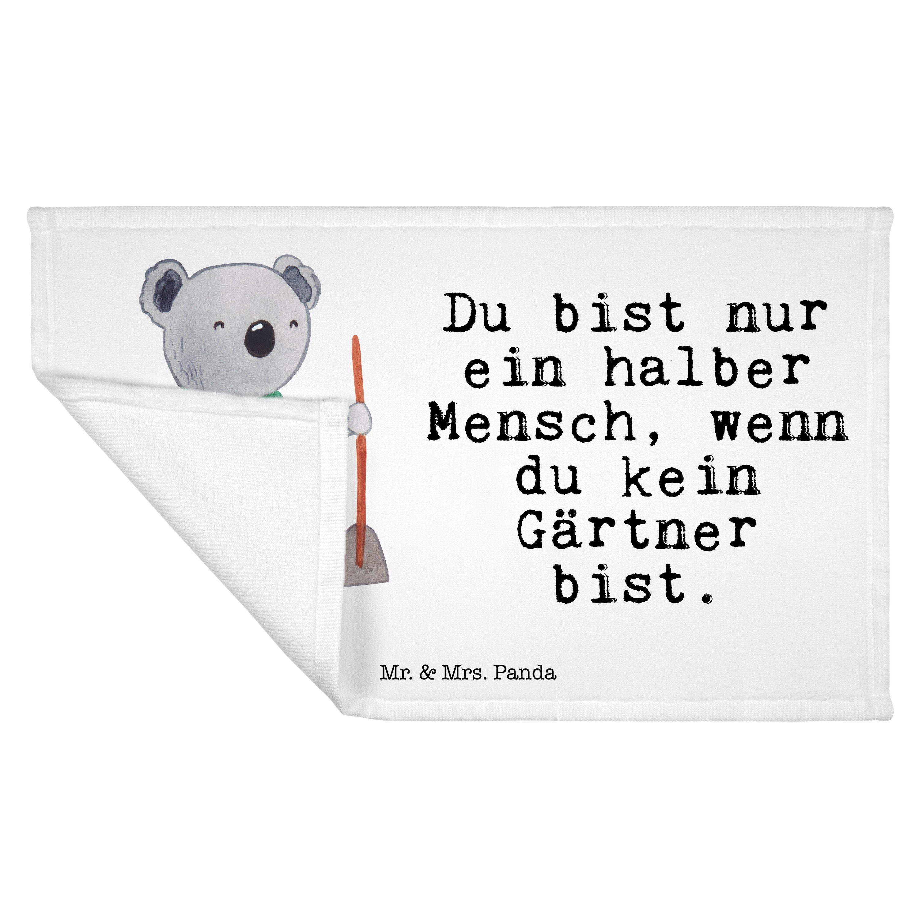 Panda Gärtner Frottier, Handtuch Mr. Gärtnerei, Garten- Geschenk, Mrs. Herz (1-St) mit & - und, - Weiß