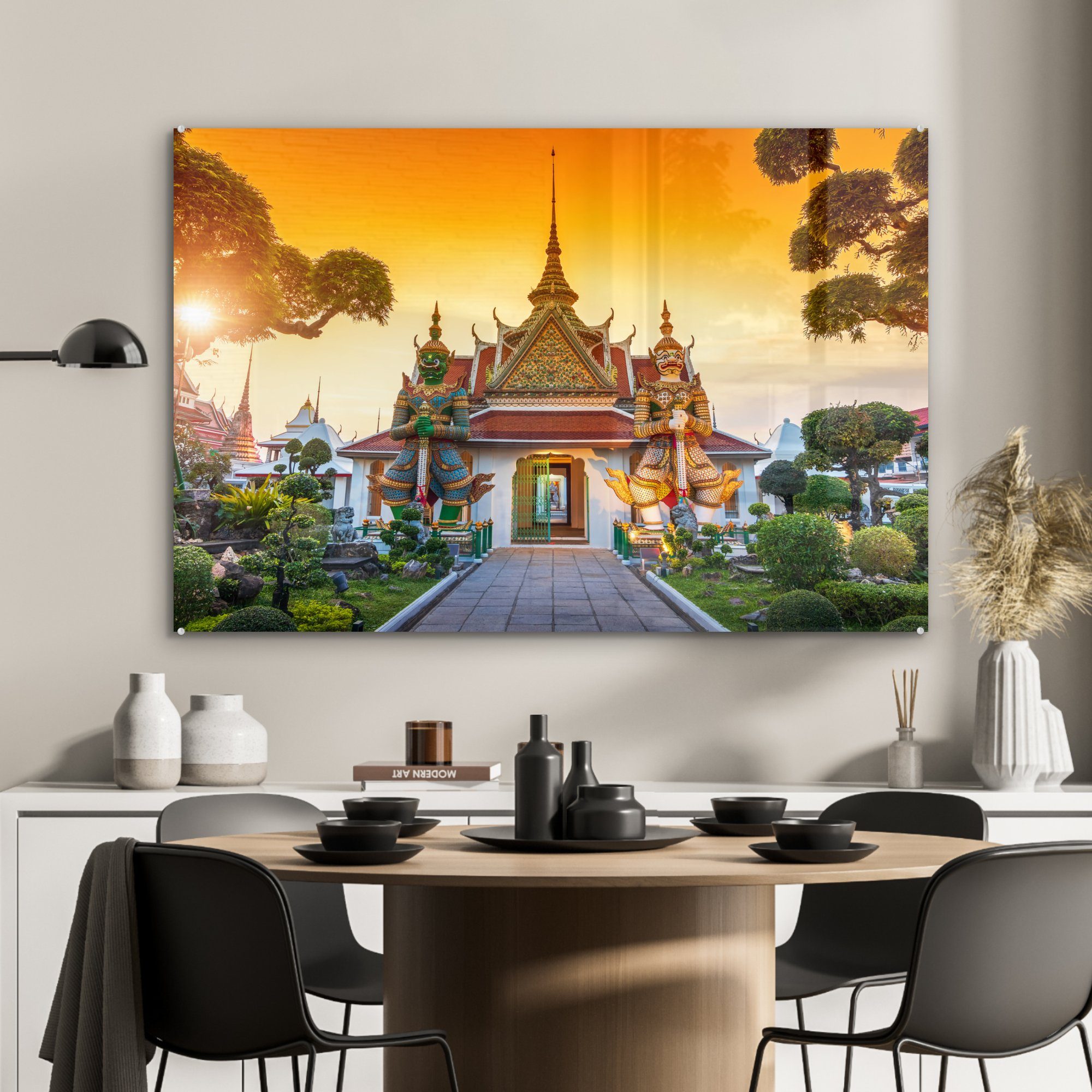Wohnzimmer & Buddhistischer (1 Acrylglasbilder Schlafzimmer Tempel, St), Acrylglasbild MuchoWow