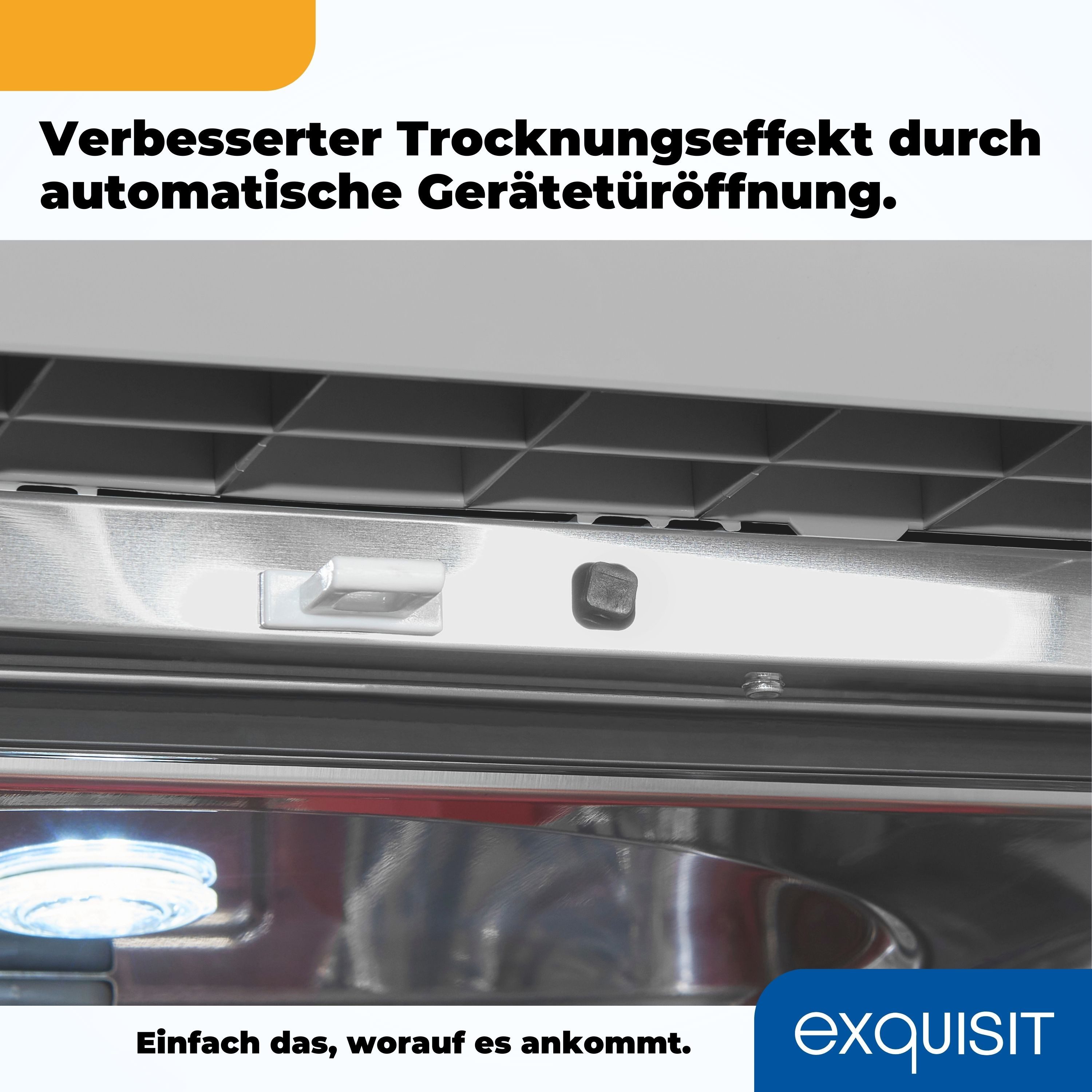 exquisit Standgeschirrspüler GSP9614-030B, 14 Maßgedecke, Stand-/Unterbaugerät, 14 Maßgedecke – sparsam mit 6 Programmen & LED