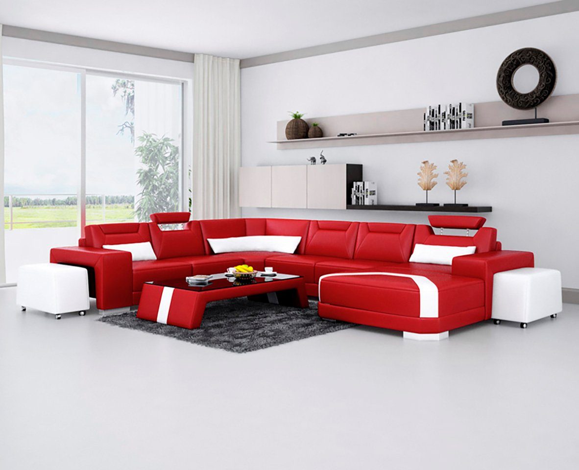 JVmoebel Ecksofa, Ledersofa Ecksofa Modern Couch Eck Wohnlandschaft Sofa Design