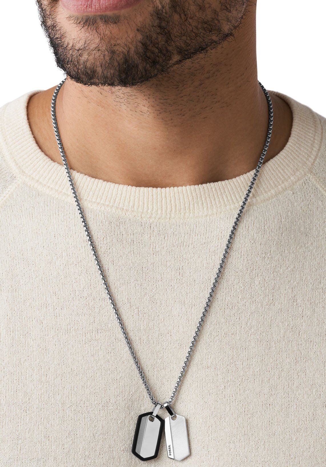 Fossil Kette mit Anhänger Schmuck Geschenk Edelstahl Halskette VINTAGE CASUAL