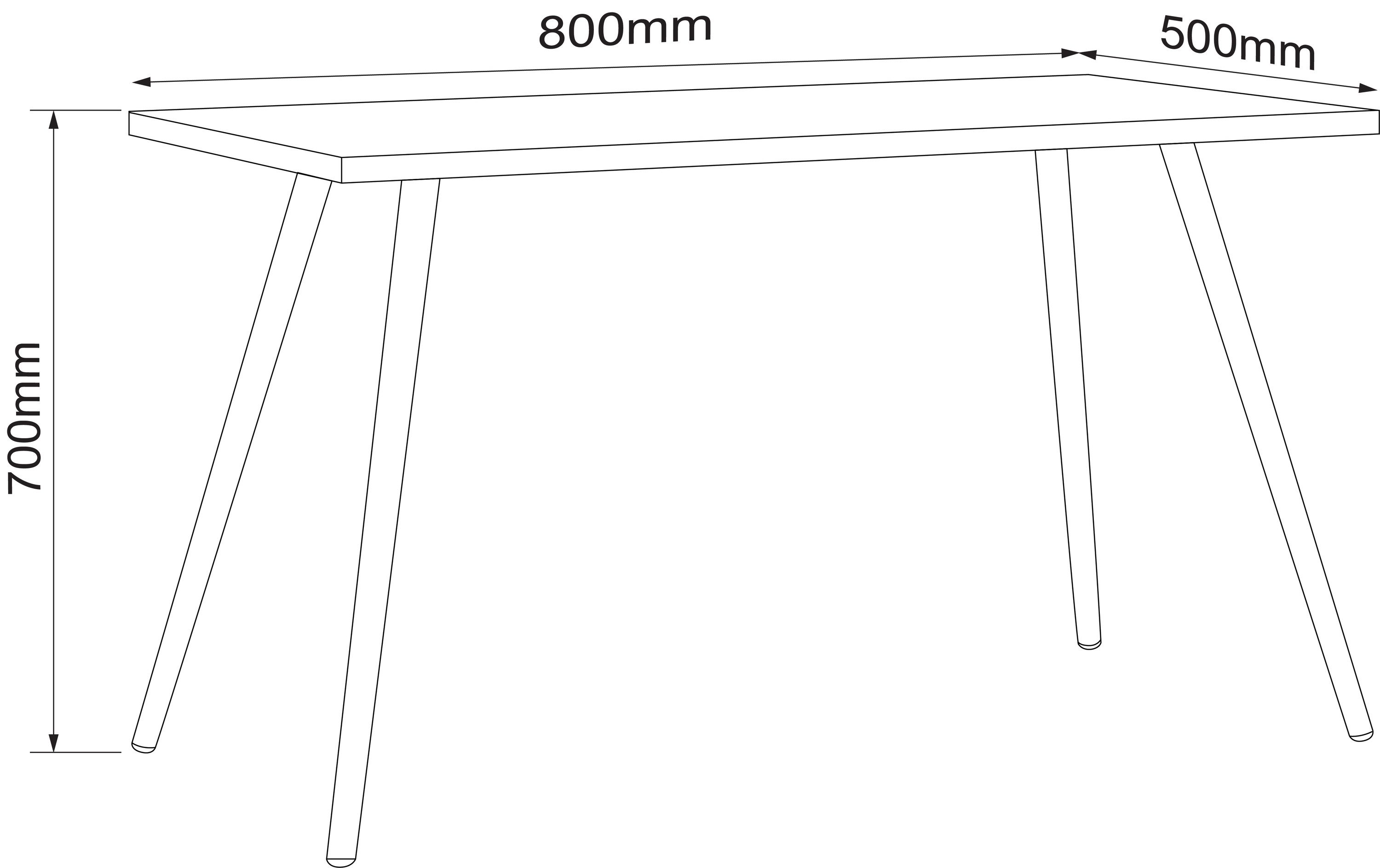 VCM Schreibtisch Bürotisch Retro Look Salia Retro LookH. 70 x B. 80