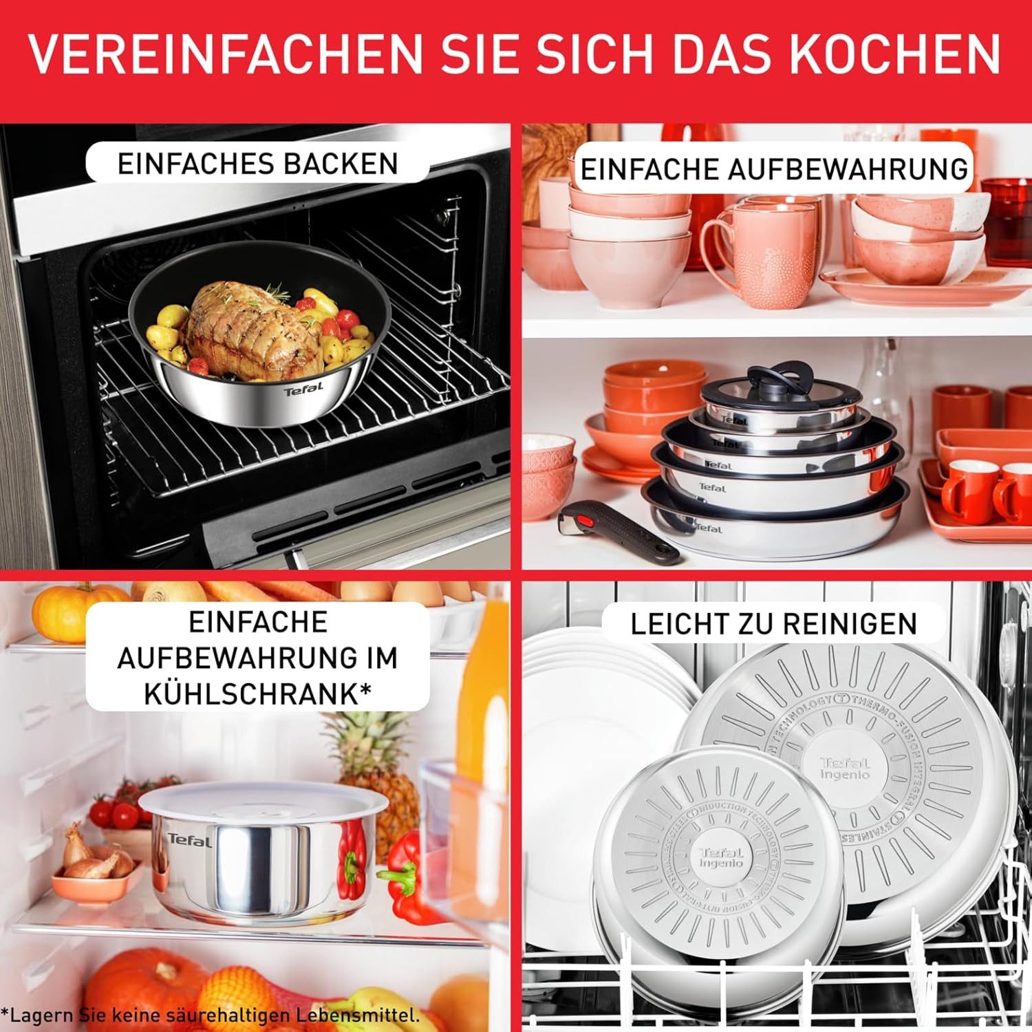 Tefal Topf-Set Tefal Ingenio Emotion 20-tlg. Topf und Pfannenset, (20-tlg)