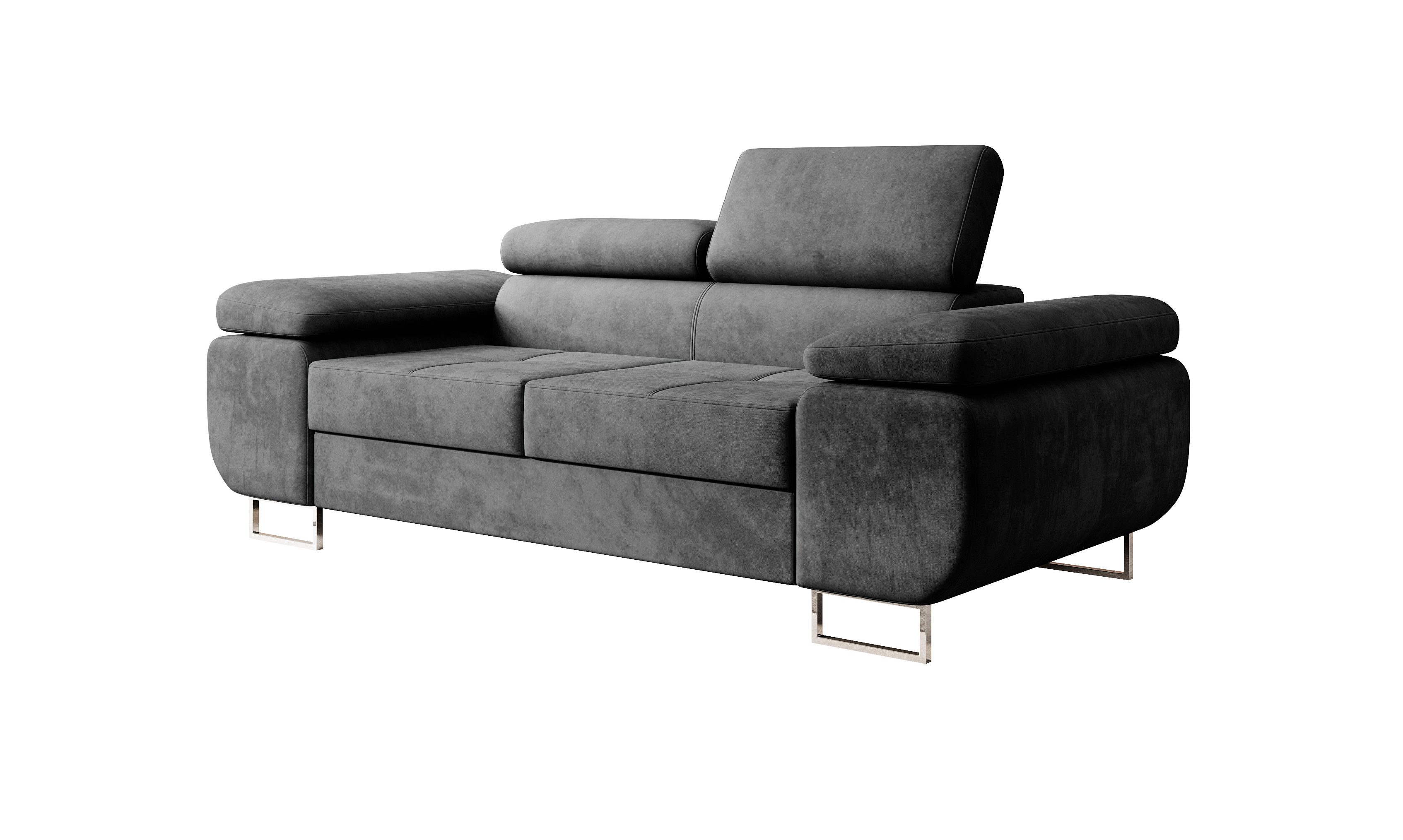 M-Punkt24 Big-Sofa Miami, mit verstellbaren Kopfstützen, Anthrazit, Grau, m günstig online kaufen