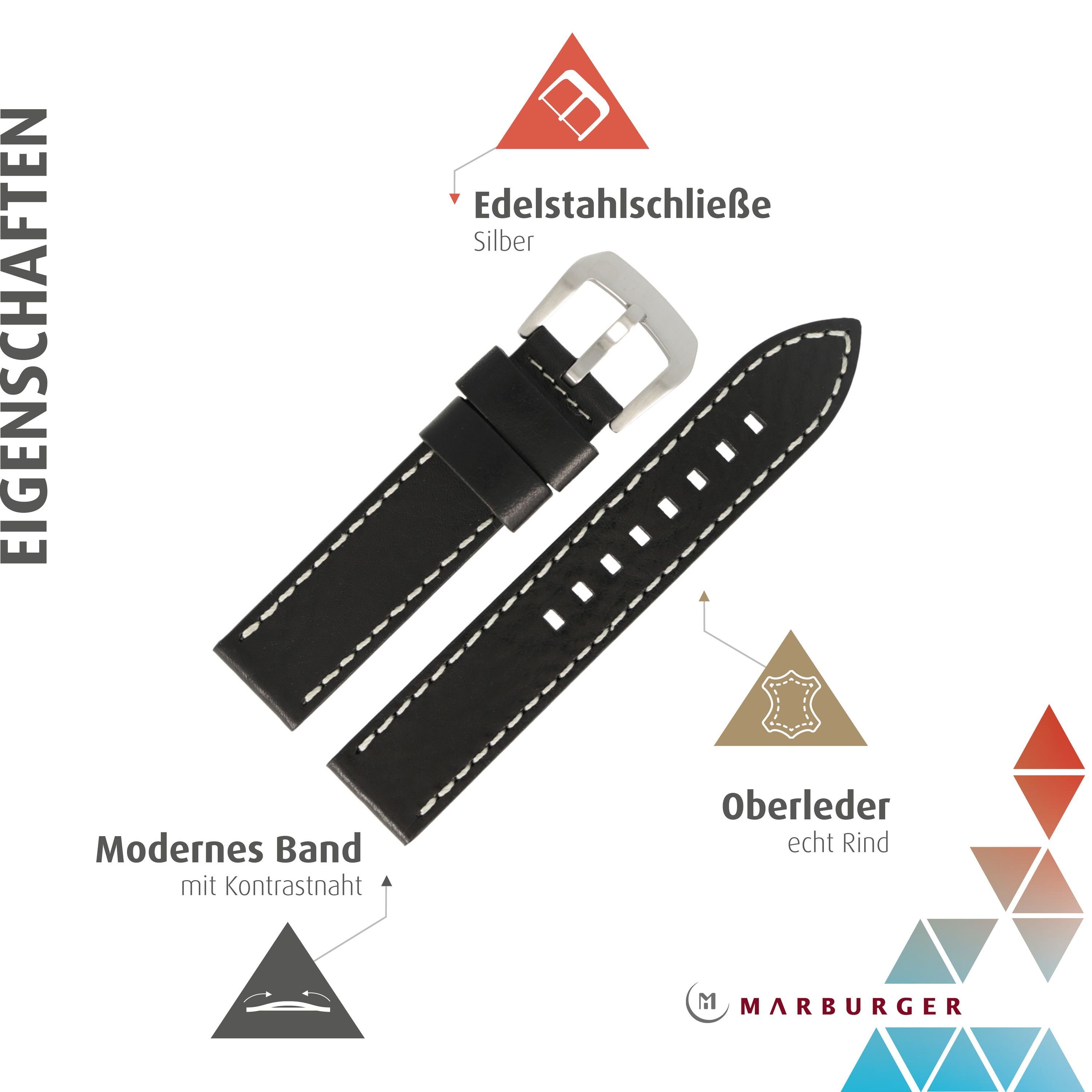MARBURGER Uhrenarmband 20mm Leder günstig online kaufen