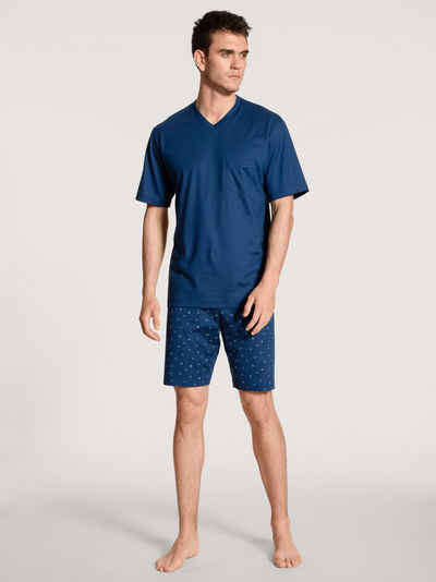 CALIDA Pyjama Calida Kurz-Pyjama dunkelblau 40567 (1 Stück) aus reiner Baumwolle Single Jersey