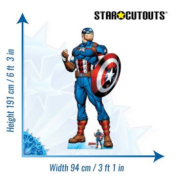 empireposter Dekofigur Captain America - Super Hero - Pappaufsteller Standy - 94x191 cm
