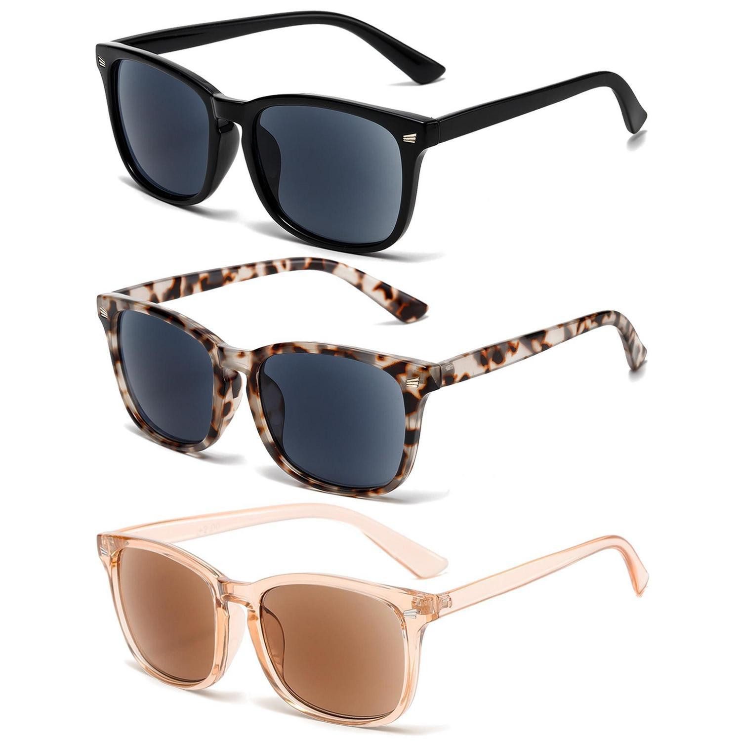 LuxusKollektion Lesebrille Sonnenlesebrille 3er-Pack Retro UV400 1.0 Dioptrien