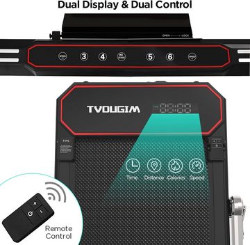 Tvdugim Laufband (Laufband für Zuhaus mit 2,5-PS-Motor, Geschwindigkeit von 1-6 km/h), Laufband für Zuhaus mit Fernbedienung LCD-Anzeige