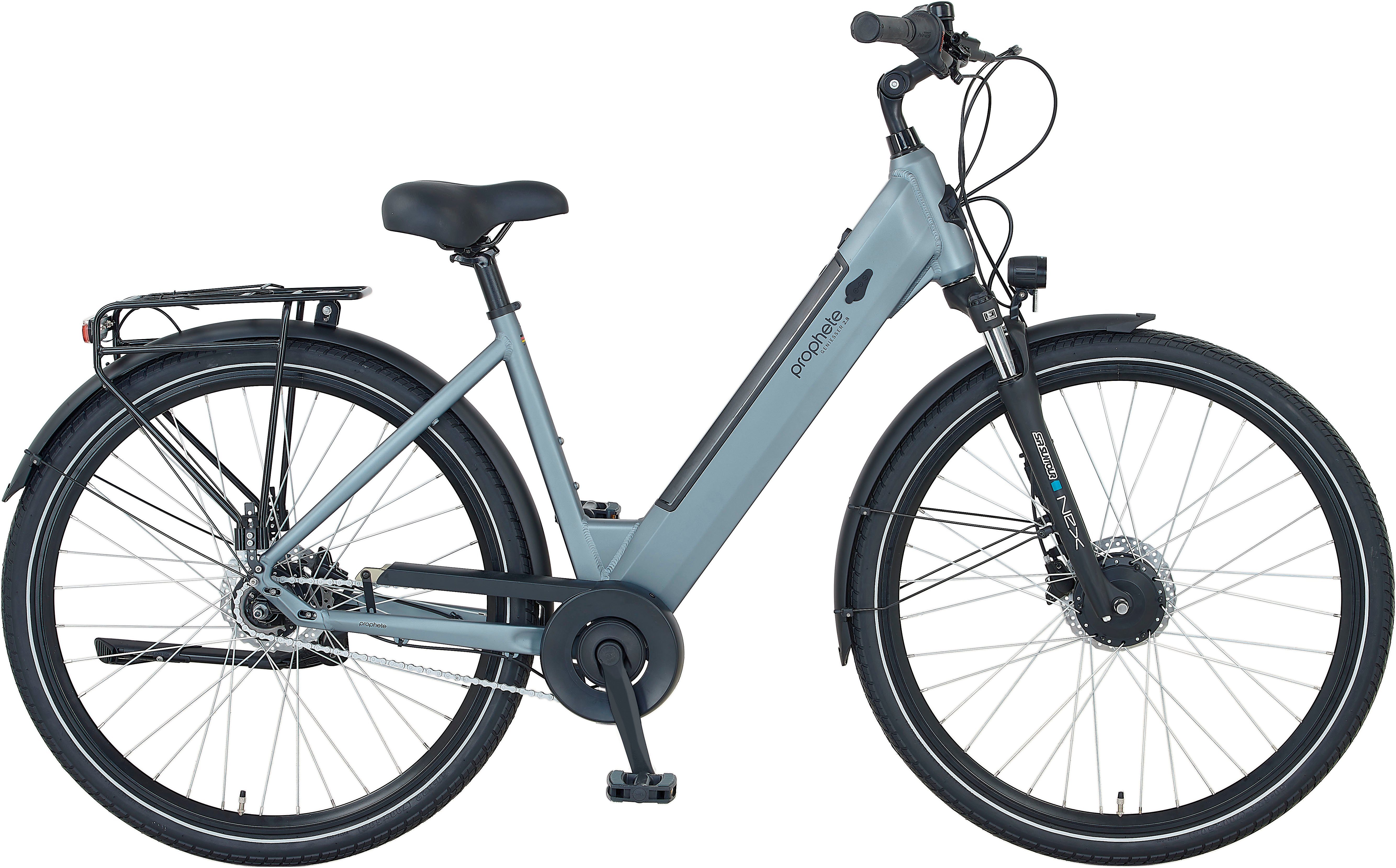 Prophete E-Bike Prophete E-Bike Geniesser 2.8, 7 Gang Shimano Nexus Schaltwerk, Nabenschaltung, Frontmotor, 540 Wh Akku, Pedelec, Elektrofahrrad für Damen, Cityrad