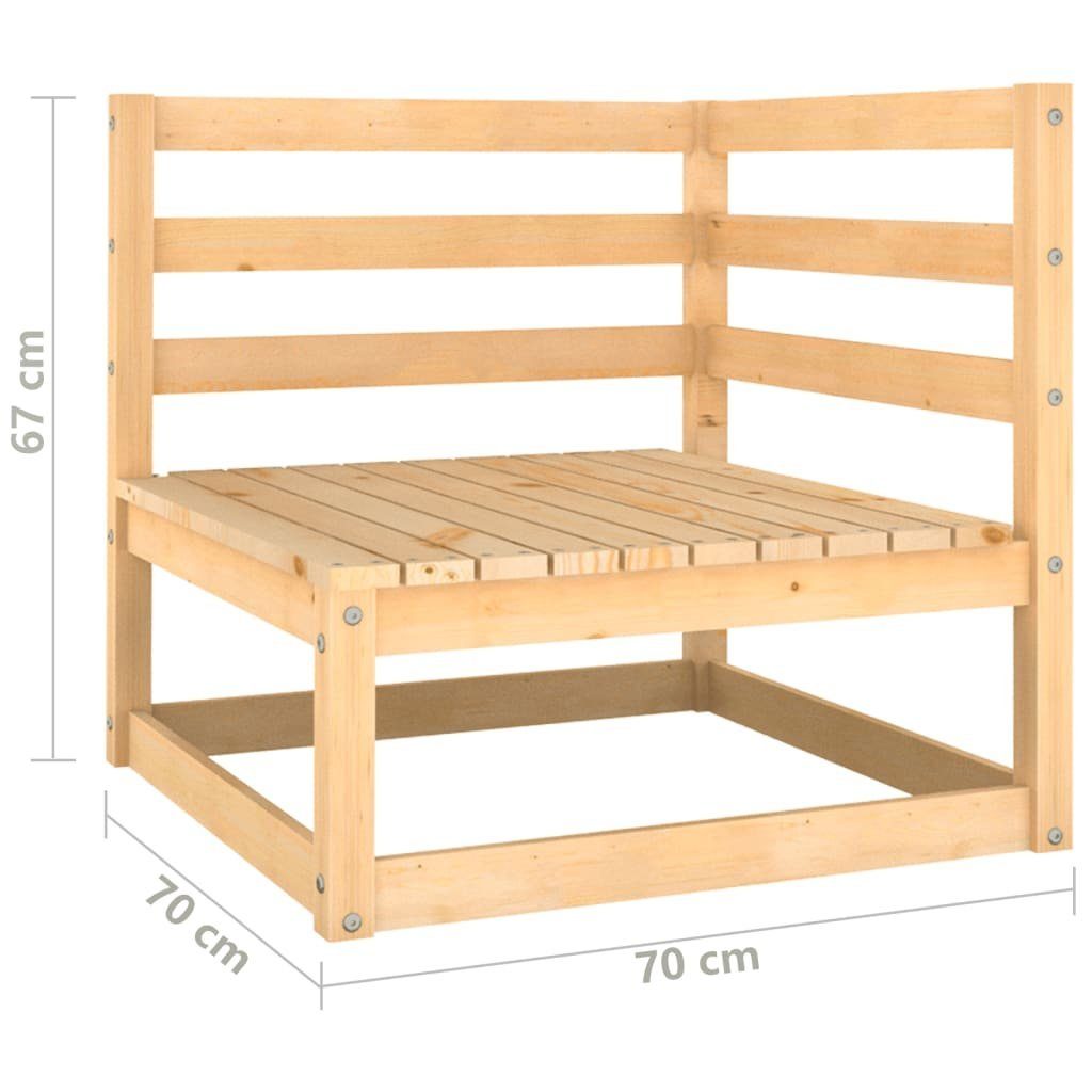 Garten Holz Natur Lounge Massivholz vidaXL Loungem Set Sitzgruppe Set Kiefer 11-tlg Garten-Essgruppe