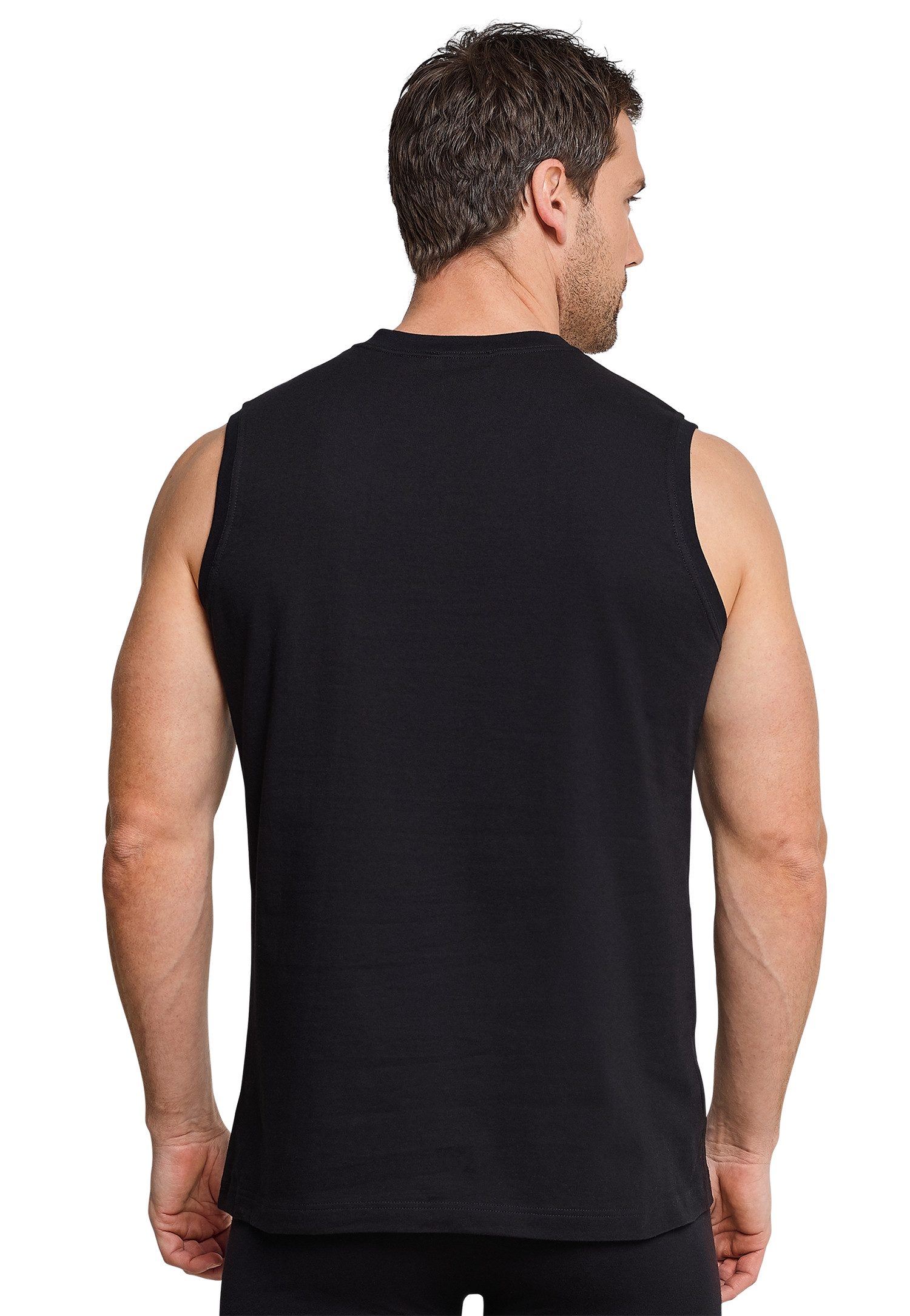 Schiesser Achselhemd Essentials (2er Pack) ärmellos, Doppelpack, Rundhalsausschnitt, Baumwolle