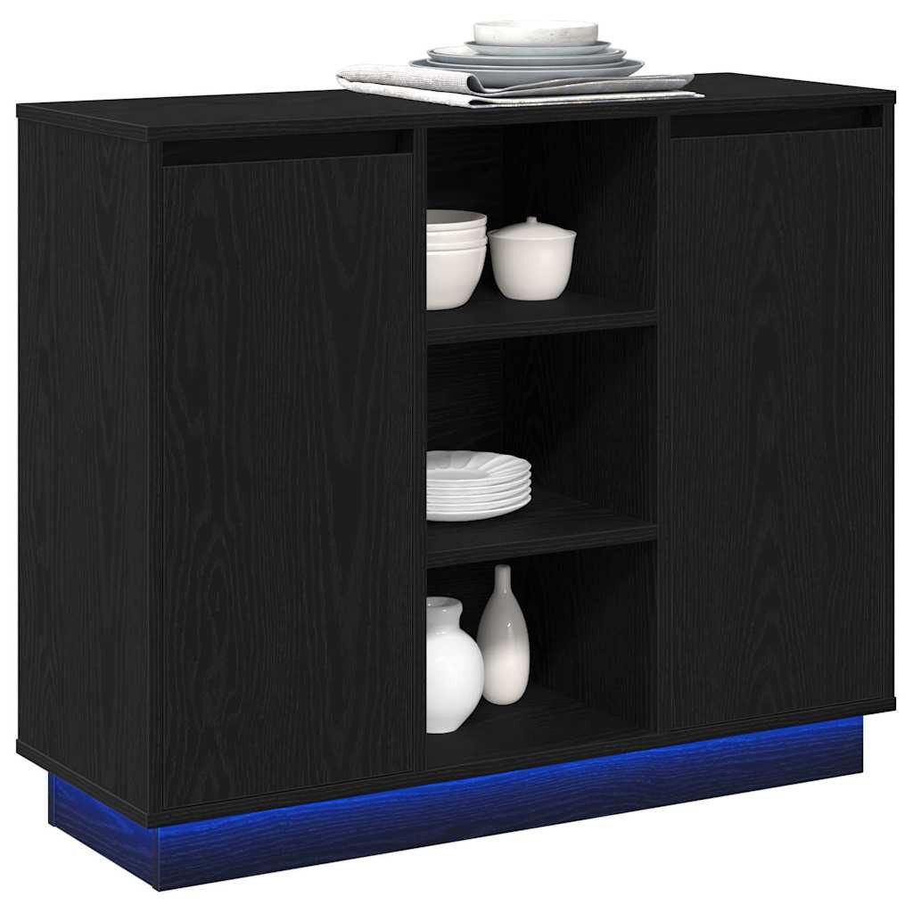 vidaXL Badezimmerspiegelschrank Sideboard mit Tür Schwarze günstig online kaufen