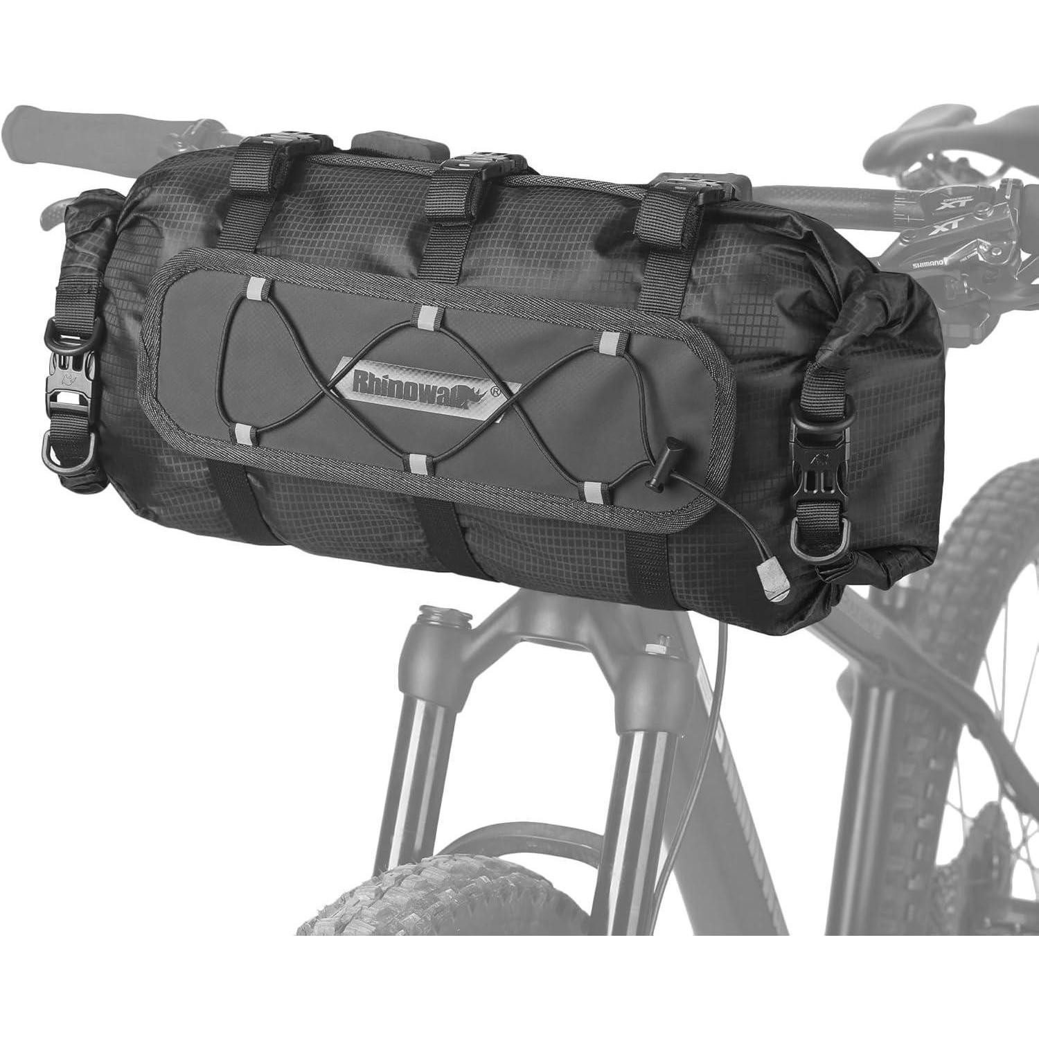 LuxusKollektion Lenkertasche Lenkertasche Fahrrad Wasserdicht 12L Fronttasche Bikepacking Schwarz-a