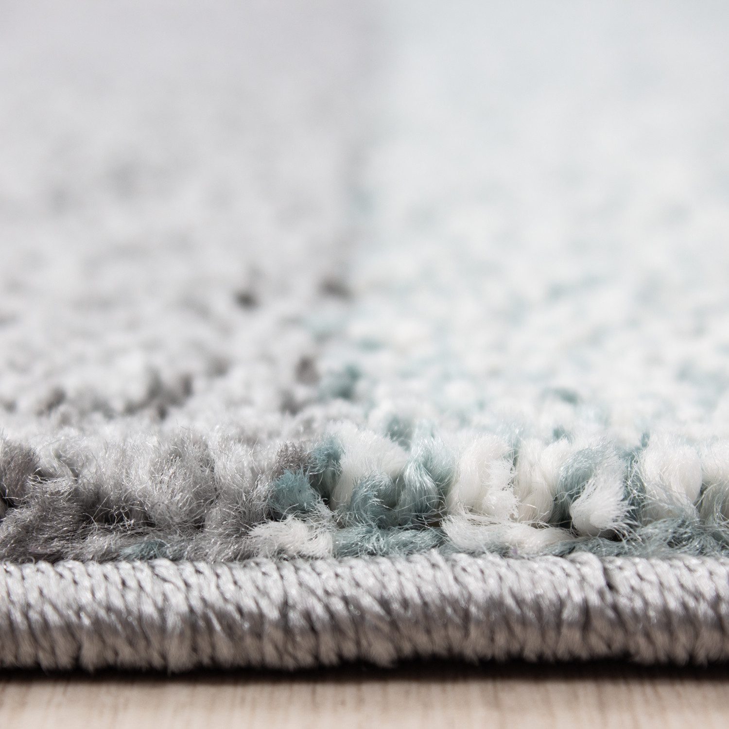 Carpettex Frisé-Teppich Kariert Design, Läufer, Höhe: 11 mm, Kurzflor Teppich Wohnzimmer Kariert Design Blau Teppich im modern Stil