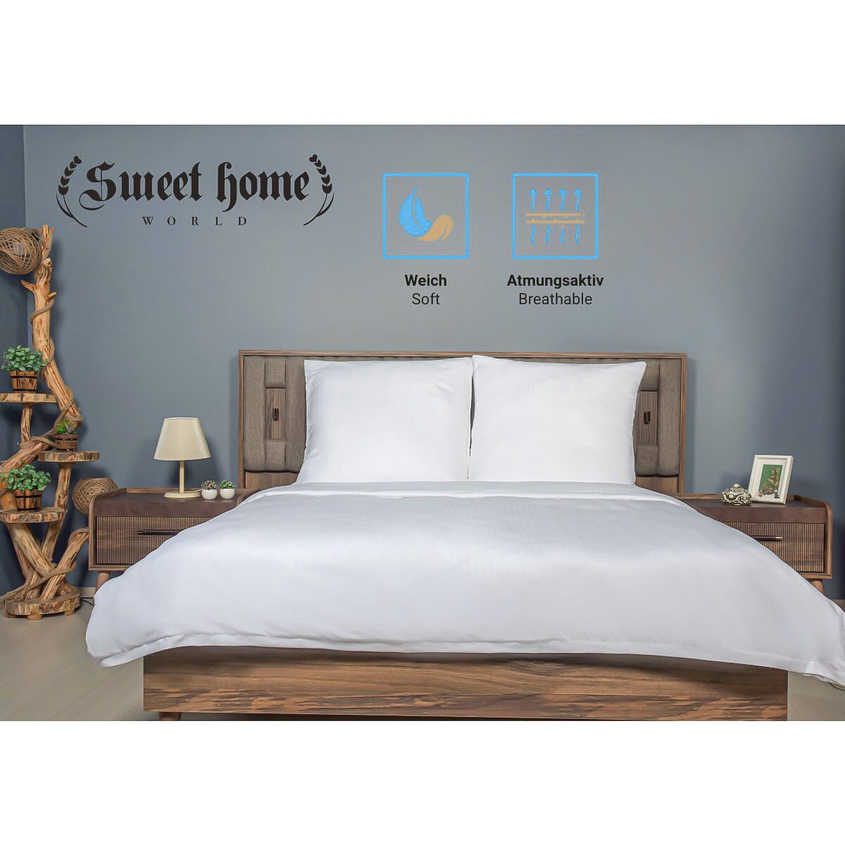 Sweet Home World Bettwäsche Deluxe aus Mikrofaser mit Reißverschluss, einfa günstig online kaufen