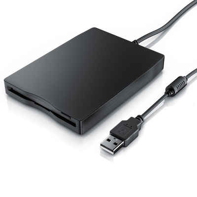 CSL Diskettenlaufwerk (USB 2.0, Externes USB Diskettenlaufwerk FDD 1,44MB (3,5) geeignet für PC & MAC)