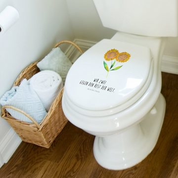 Mr. & Mrs. Panda WC-Sitz Blume Sonnenblume - Weiß - Geschenk, WC-Sitz, Blumen, Toilettendeckel (1-St), UV-beständiger Druck