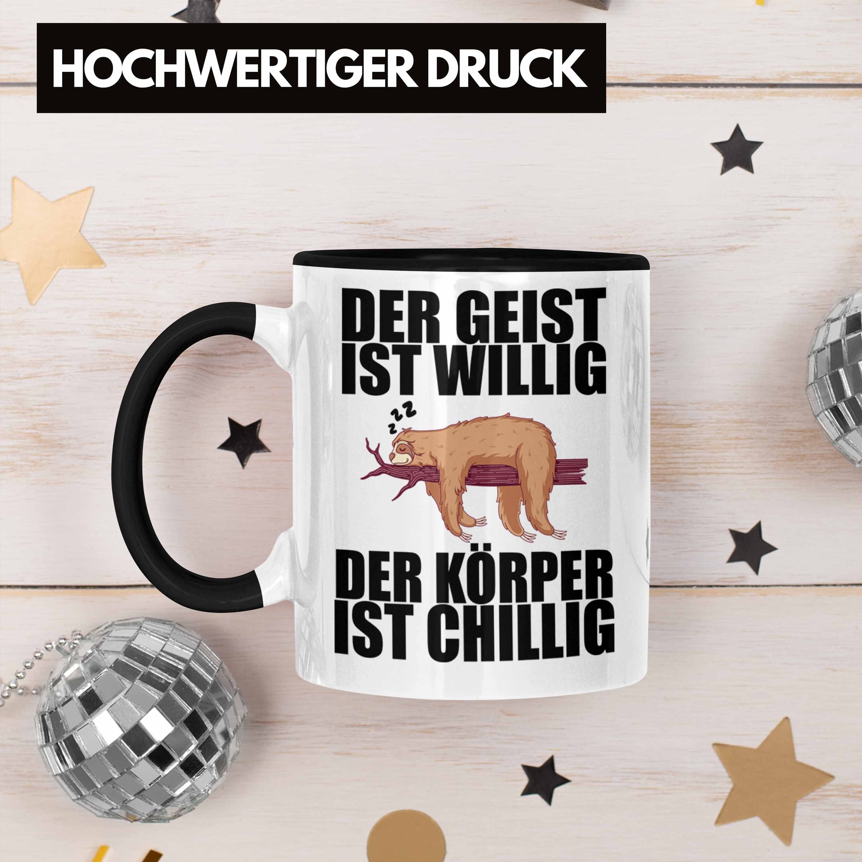 Arbeitskollege - Trendation Faultier Lustige mit Mitarbeiter Spruch Schwarz Tasse Büro Geschenk Tasse Trendation