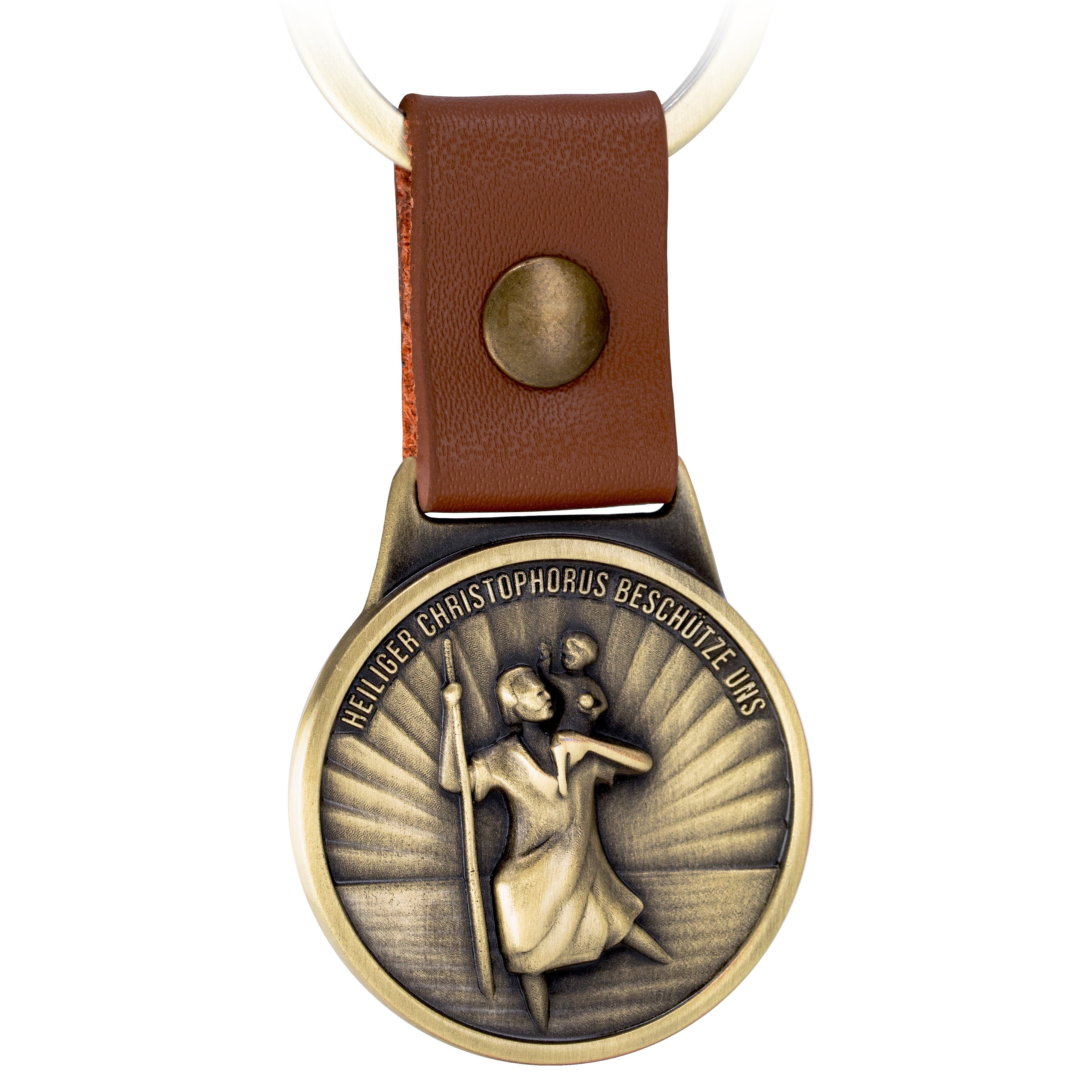 FABACH Schlüsselanhänger Christophorus am Lederband - Schutzpatron für Auto günstig online kaufen
