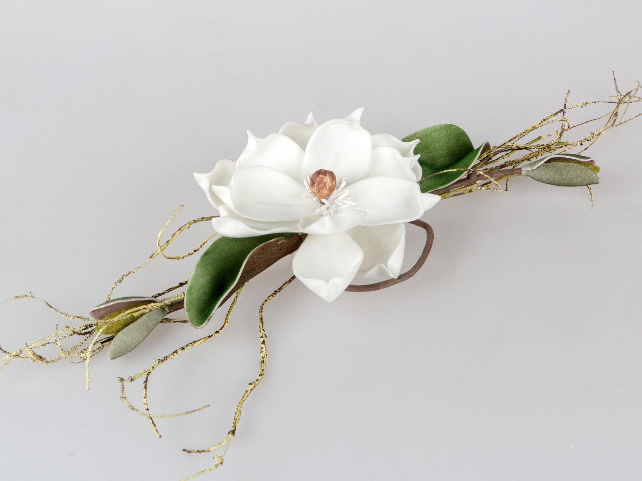 Kunstblume Foam Flower, formano, Höhe 8 cm, Weiß L:38cm B:14cm H:8cm Kunststoff