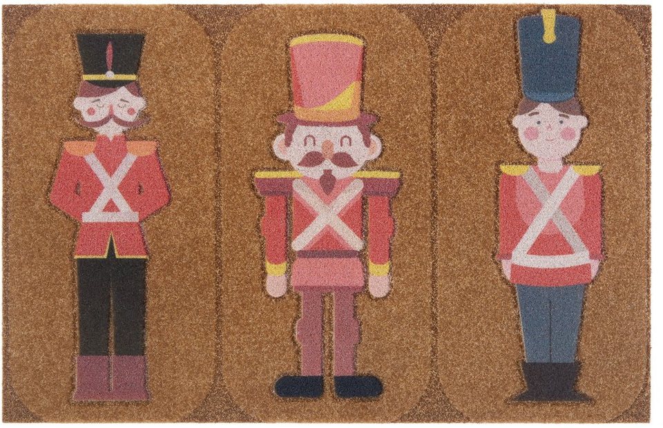 Fußmatte Spielfiguren, my home, rechteckig, Höhe: 10 mm, Uniform,  Kokos-Look, Robust, Pflegeleicht, Rutschfest, Weihnachten