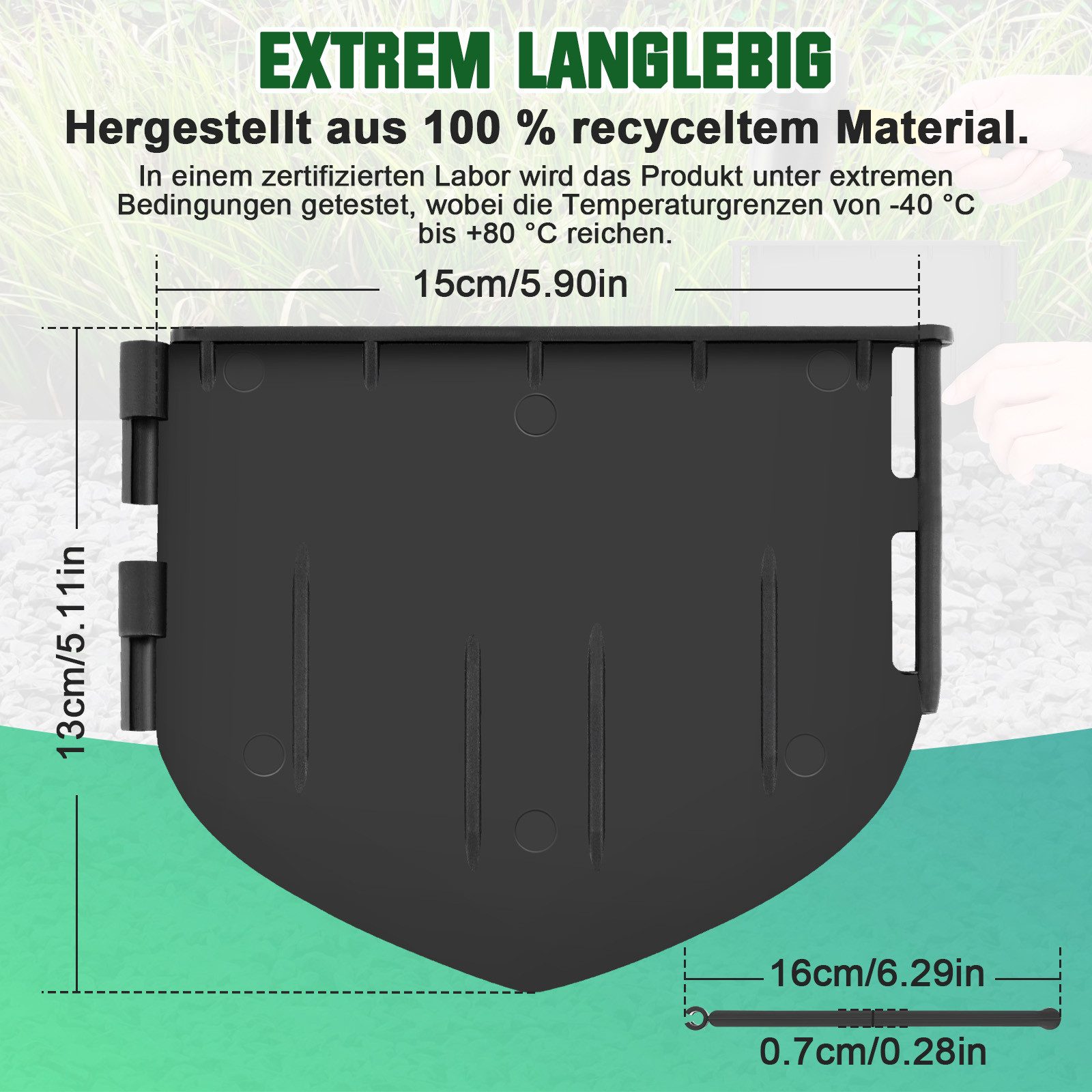 XERSEK Beetumrandung Kunststoff Rasenkante 10,7m Gartenzaun Beeteinfassung Palisaden, Einfach einschlagen, Keine Gräben ausheben, 153x131mm pro Stück, Kombinierbar Gartenborder für Beete, Wege, Rasen und Weitere Formen