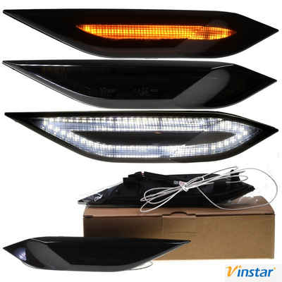 Vinstar KFZ-Ersatzleuchte 2X LED Seiten Blinker SMOKE Rauchglas für Porsche, kompatibel mit: PORSCHE Cayenne 92A 2010-2014