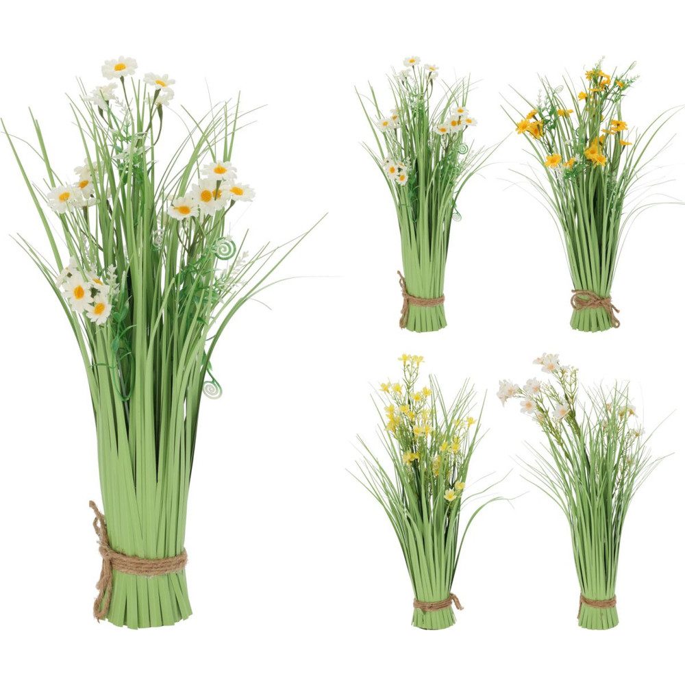 Kunstblume Kunstblumen-Gebinde - Gras mit Blüten, 1 Stück, Koopmann