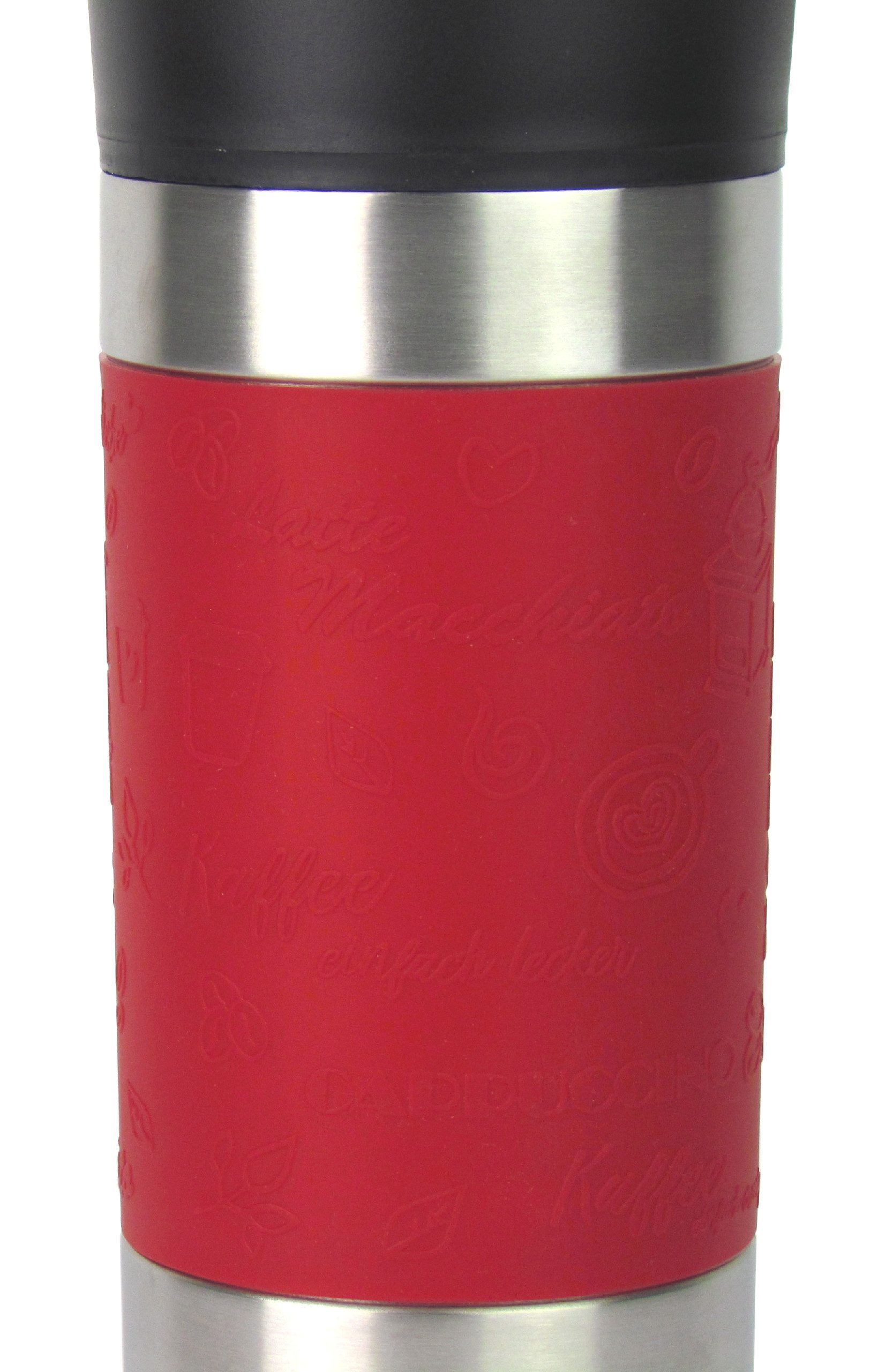 Haushalt International Thermoflasche Isolierbecher – Thermobecher, Fassungsvermögen 360ml – Doppelwandig mit Quick-Press Verschluss