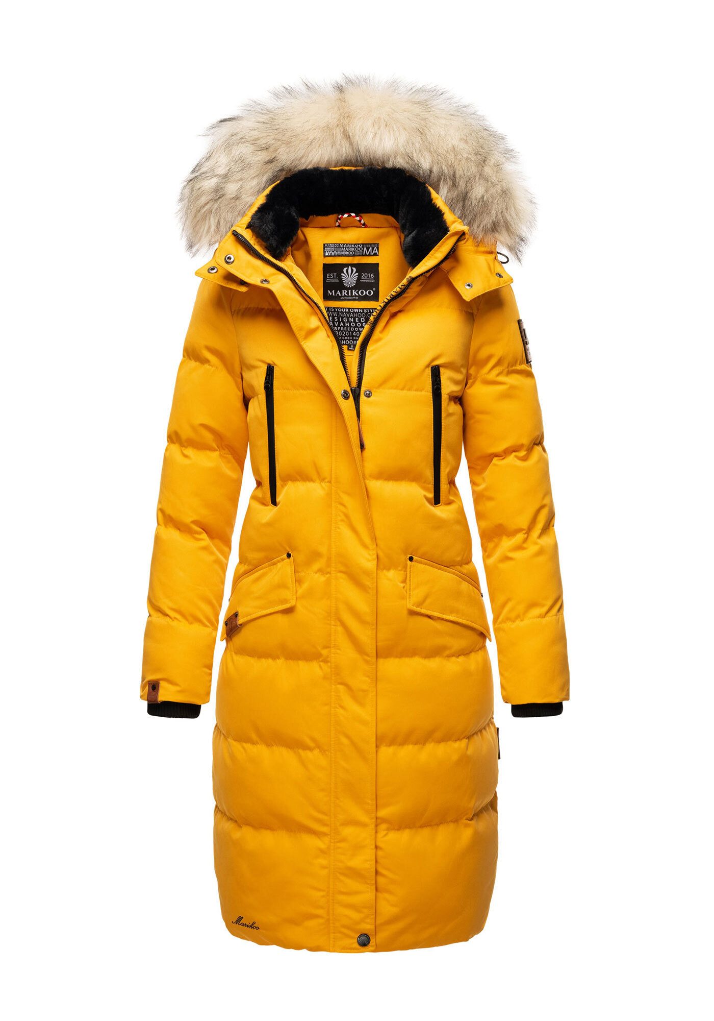Marikoo Parka Schneesternchen langer Parka mit abnehmbarer Kapuze