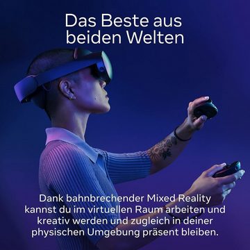 Meta Meta Quest Pro 256Gb bahnbrechend Mixed Reality leistungsstark Technik Virtual-Reality-Brille (2064 x 2208 px, Virtual Reality Brille, Camera, VR Brille)