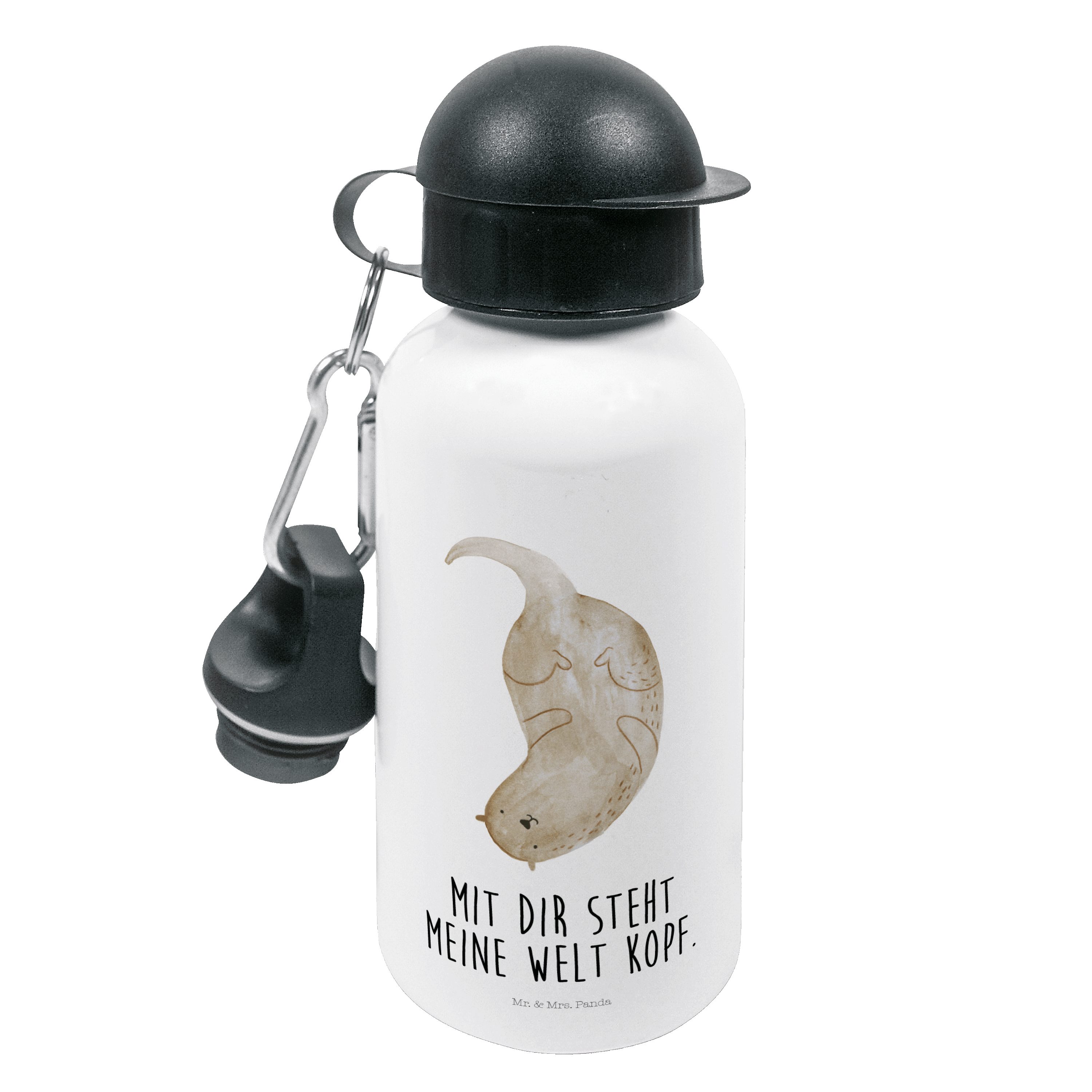 Mr. & Mrs. Panda Trinkflasche Otter kopfüber - Weiß - Geschenk, Kinderflasche, Mädchen, süß, Flasch | Trinkflaschen