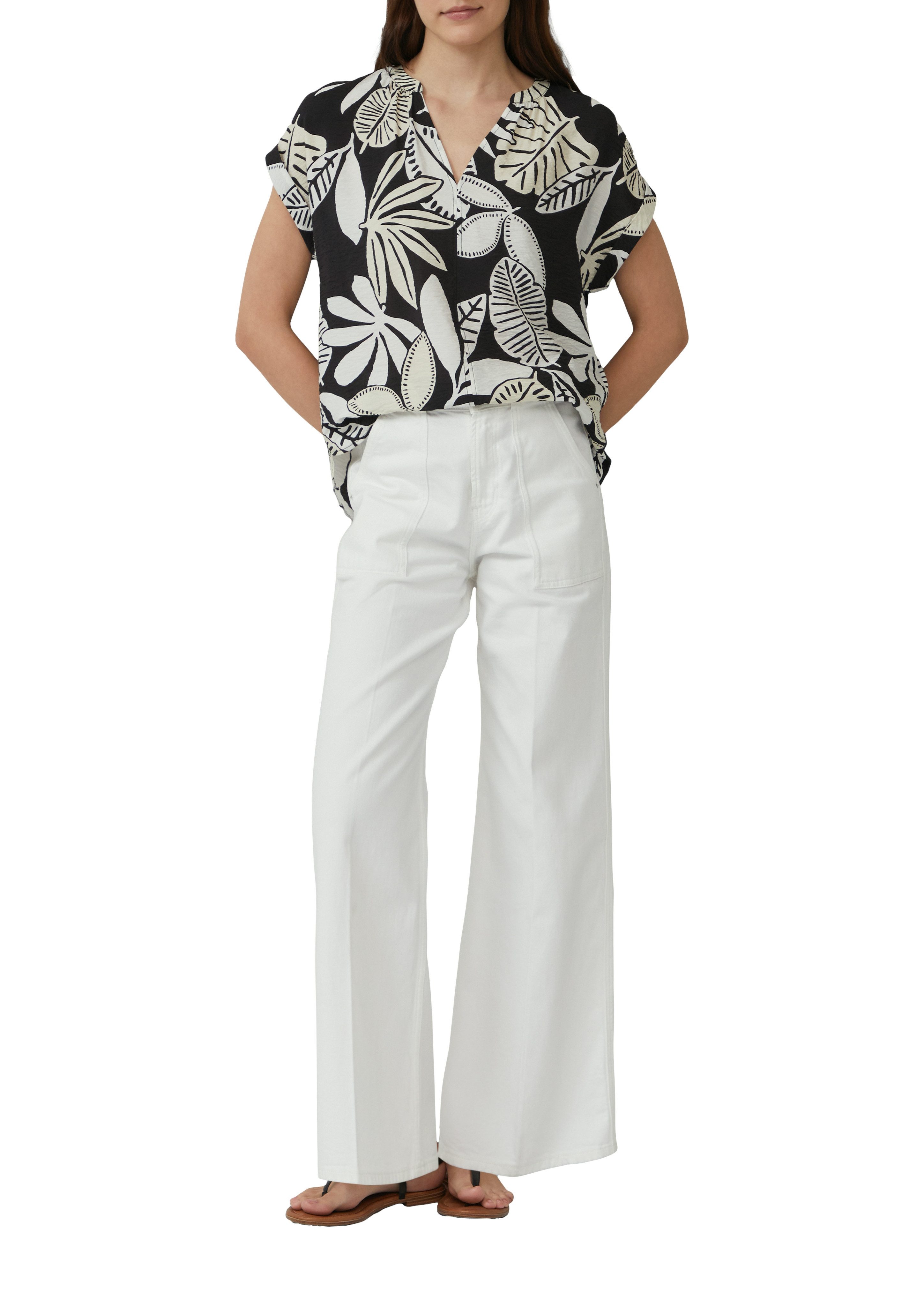 s.Oliver Druckbluse mit Raff-Details günstig online kaufen