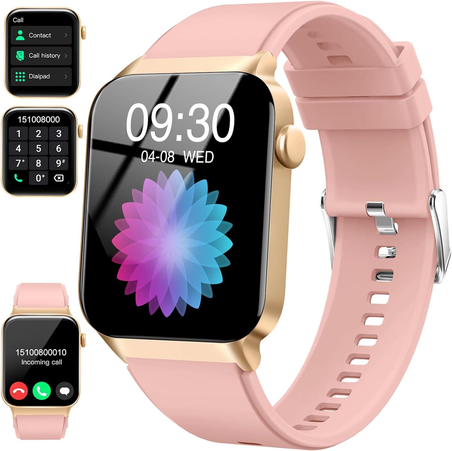 Herren's und Damen's Telefonfunktion IP68 Wasserdicht Fitness-Tracker Smartwatch