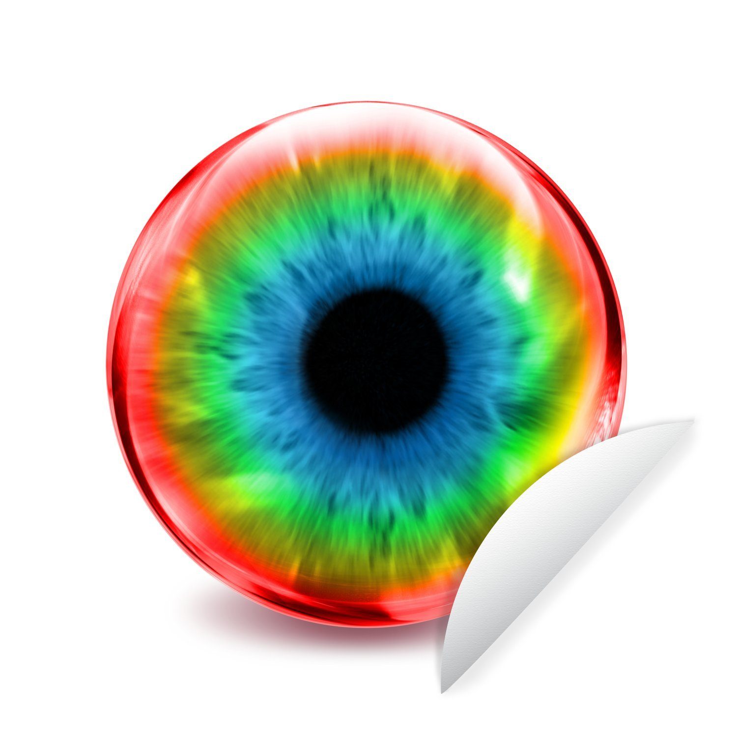 MuchoWow Wandsticker Farbiges Auge in Glaskugel (1 St), Tapetenkreis für Kinderzimmer, Tapetenaufkleber, Rund, Wohnzimmer